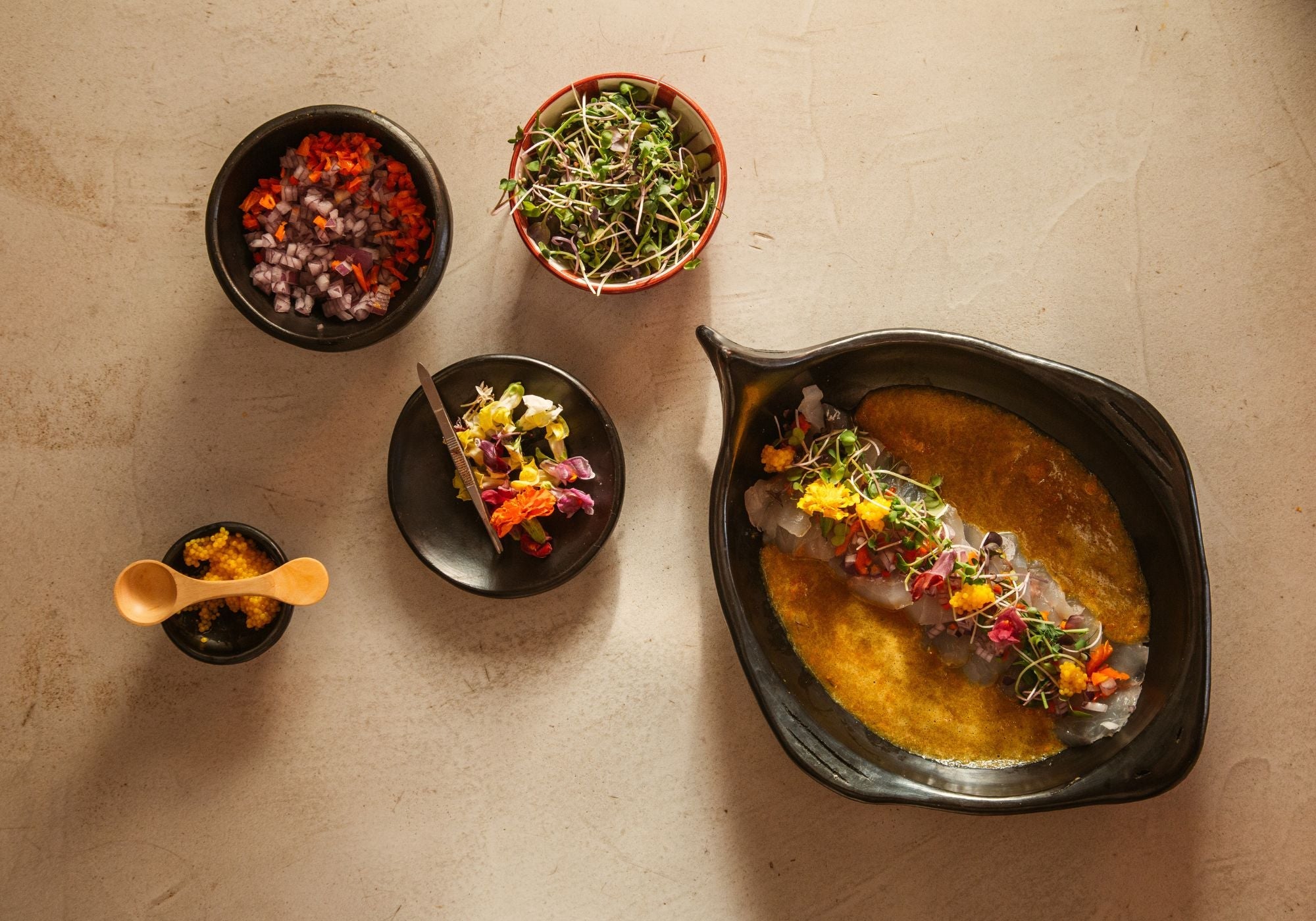 Tiradito in Chamba bowls