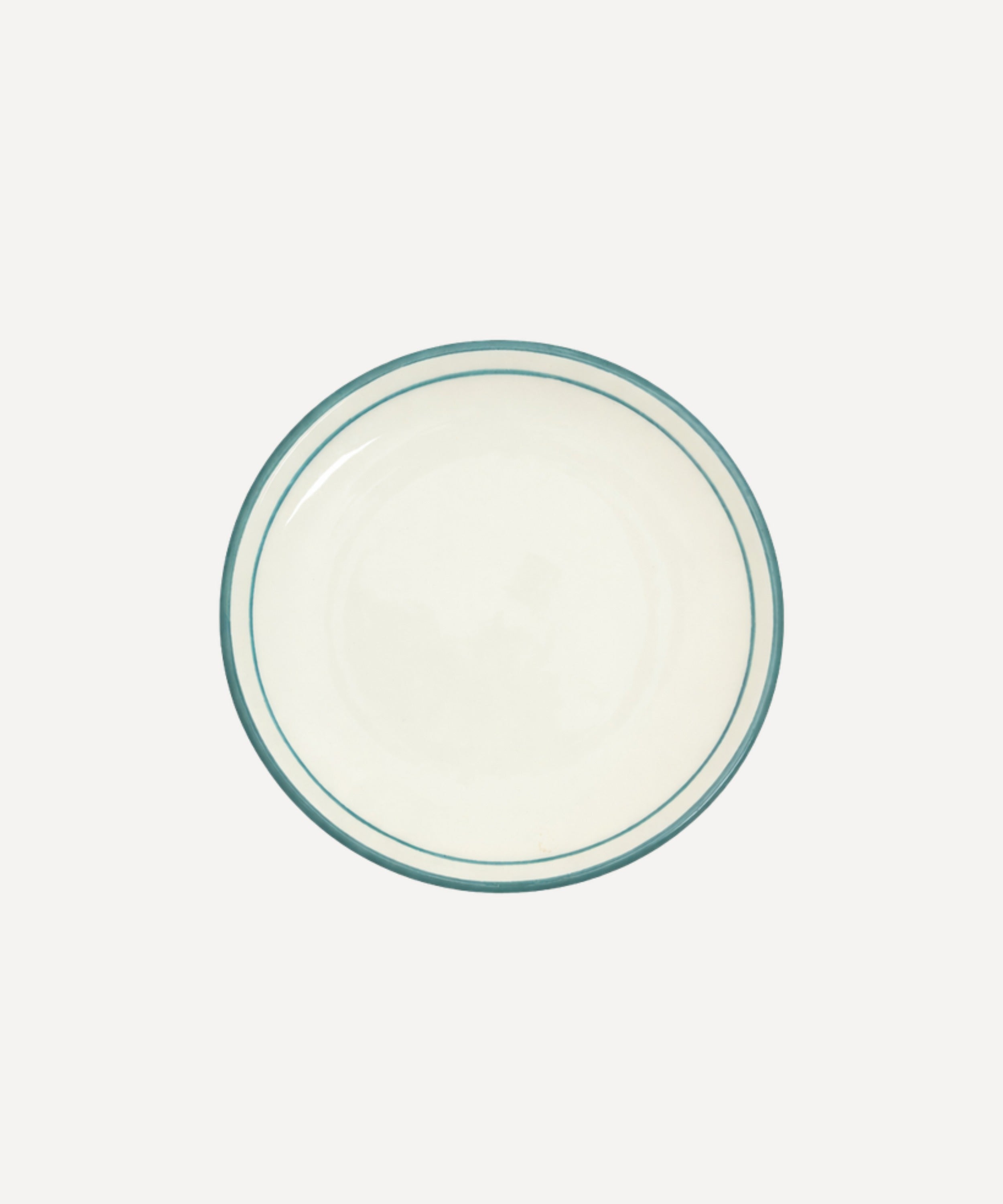 Rim Bread Plate in Teal — hand-painted rimmed ceramic from Carmen del Viboral, Colombia.