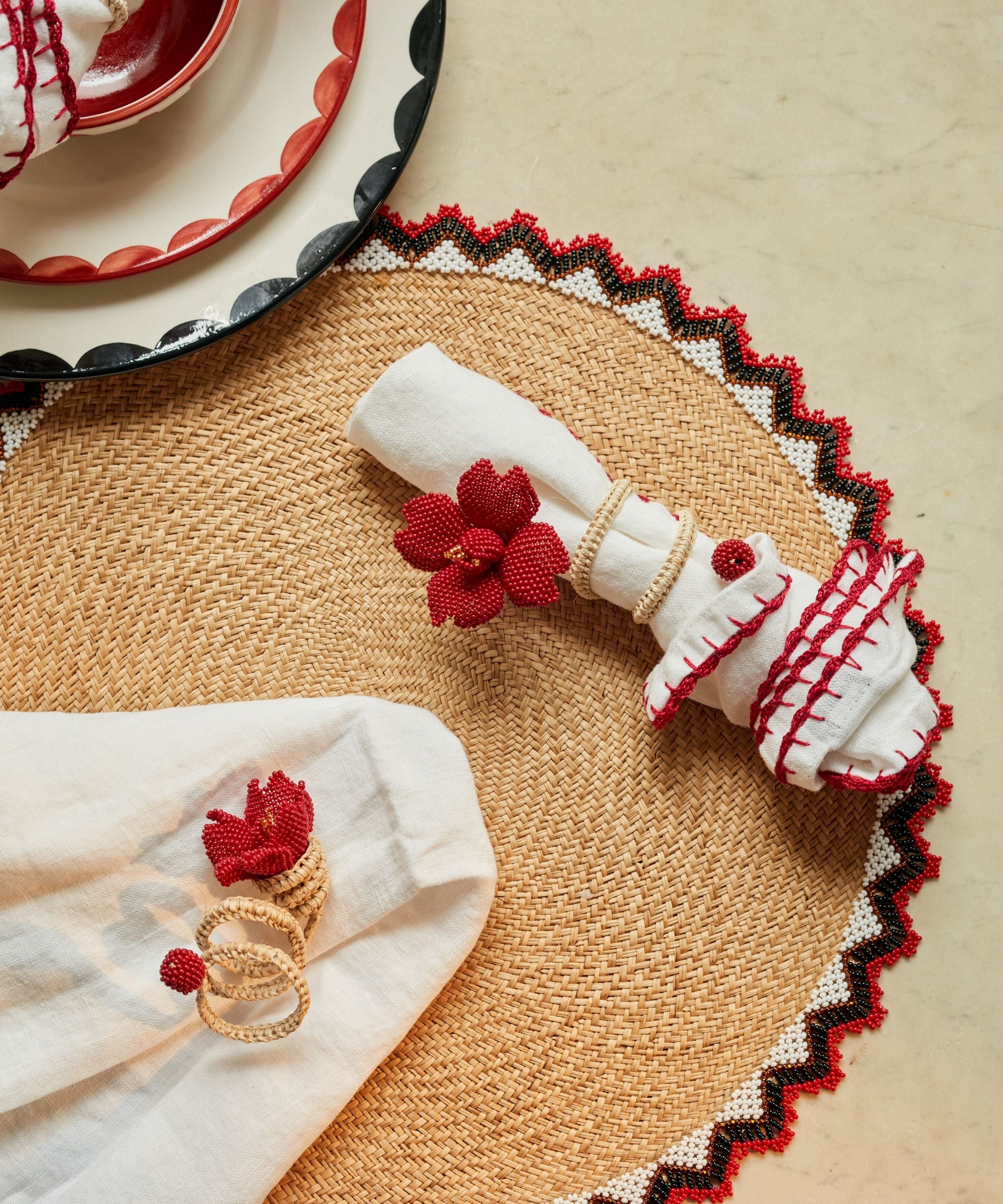 Alicia Placemats, Bright Red