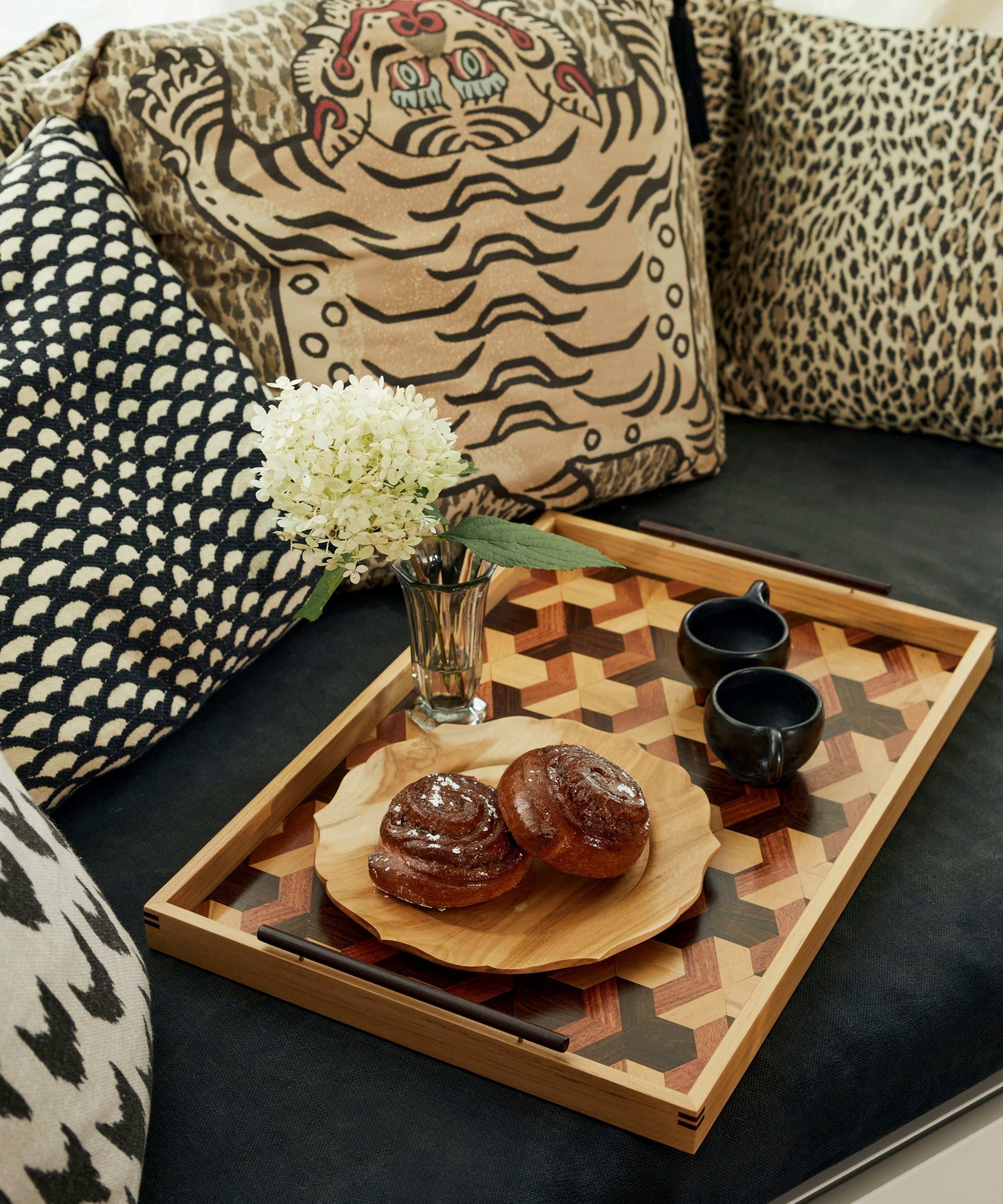 Lara Marquetry Tray - Roble Large