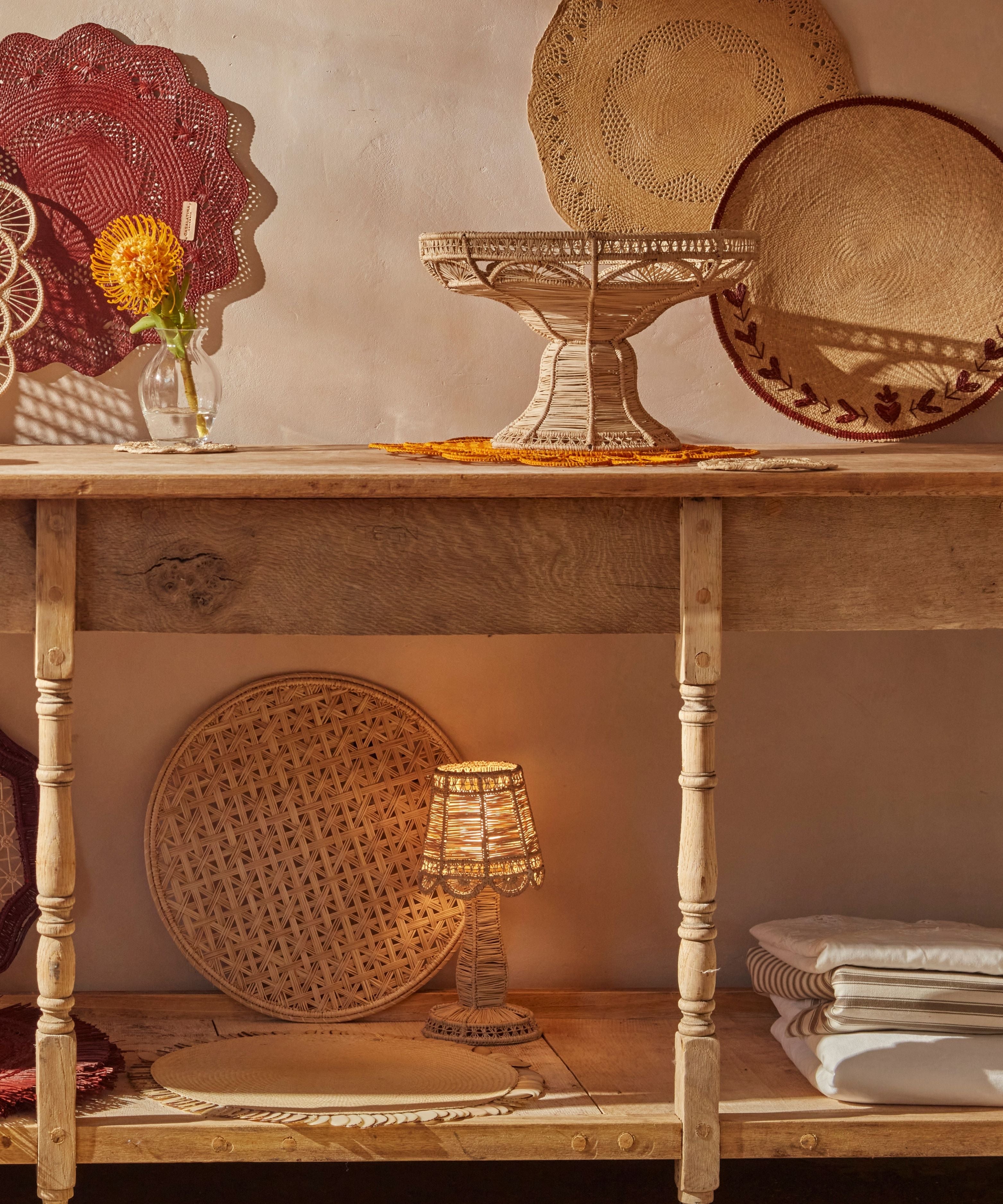 Deco Pedestal Fruit Bowl, Natural