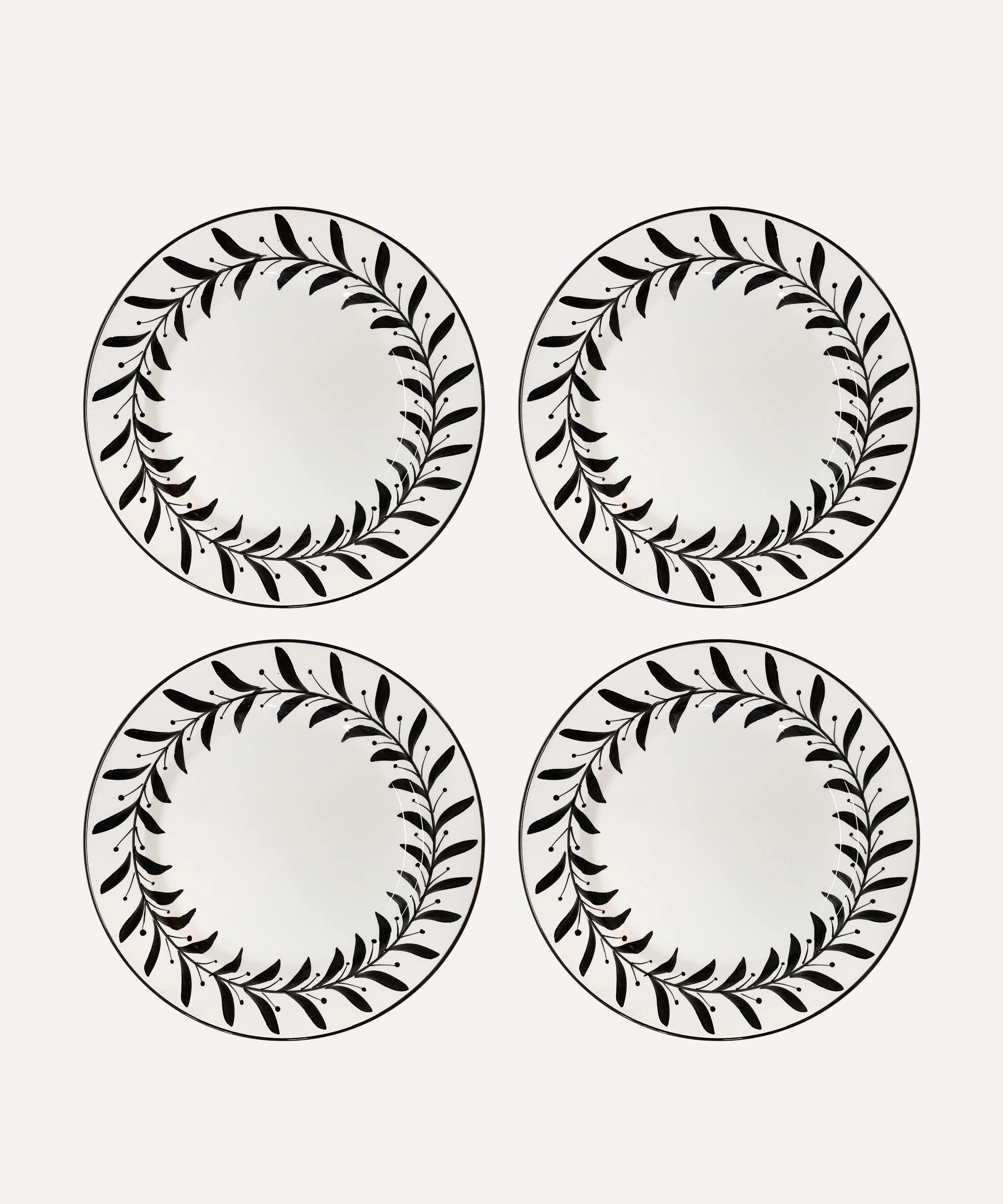 Helecho Dinner Plate, Jet Black (set of 4)