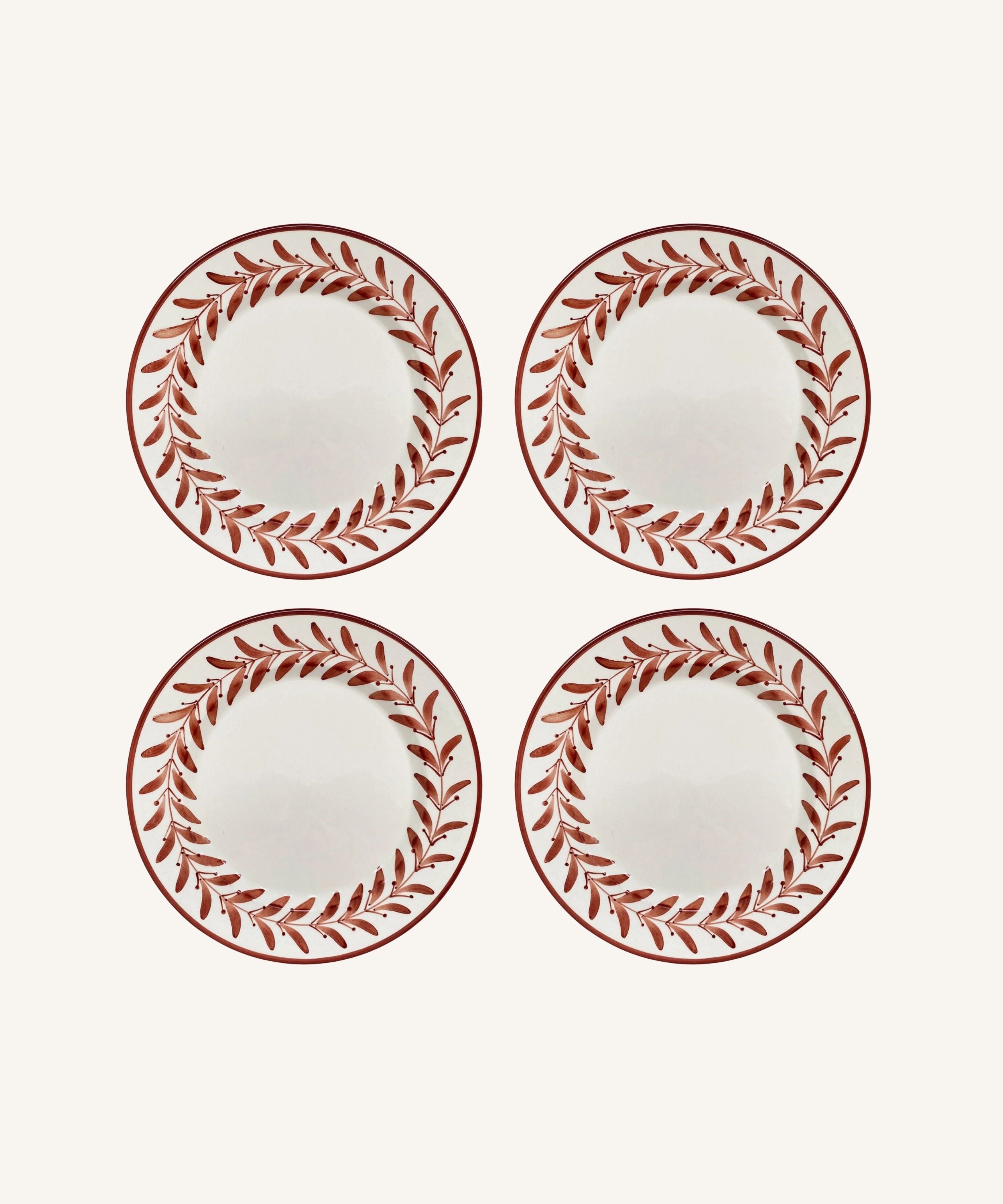 Helecho Side Plate, Rust Red (Side of 4)