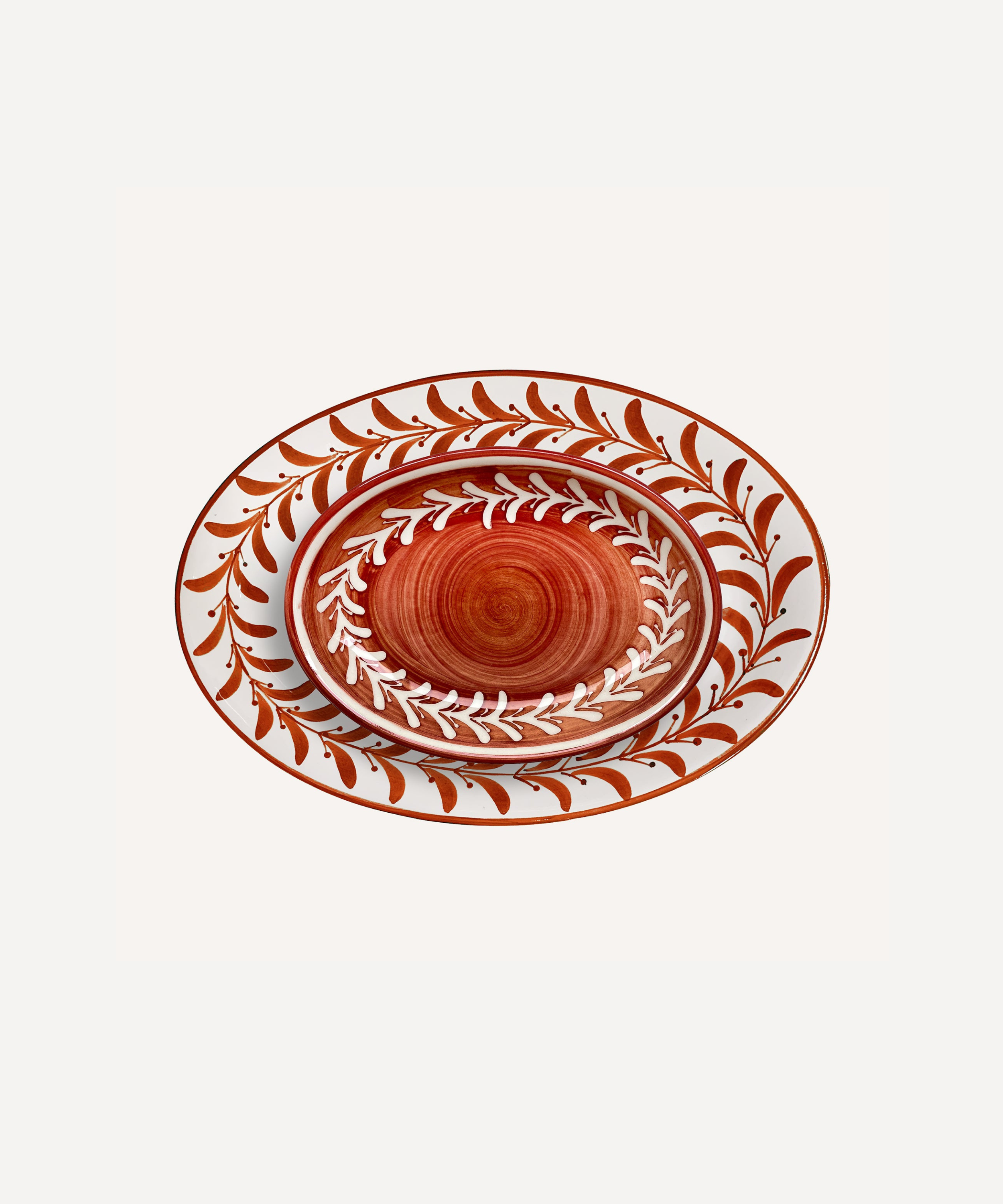 Helecho Serving Trays (set of two) - Rust Red