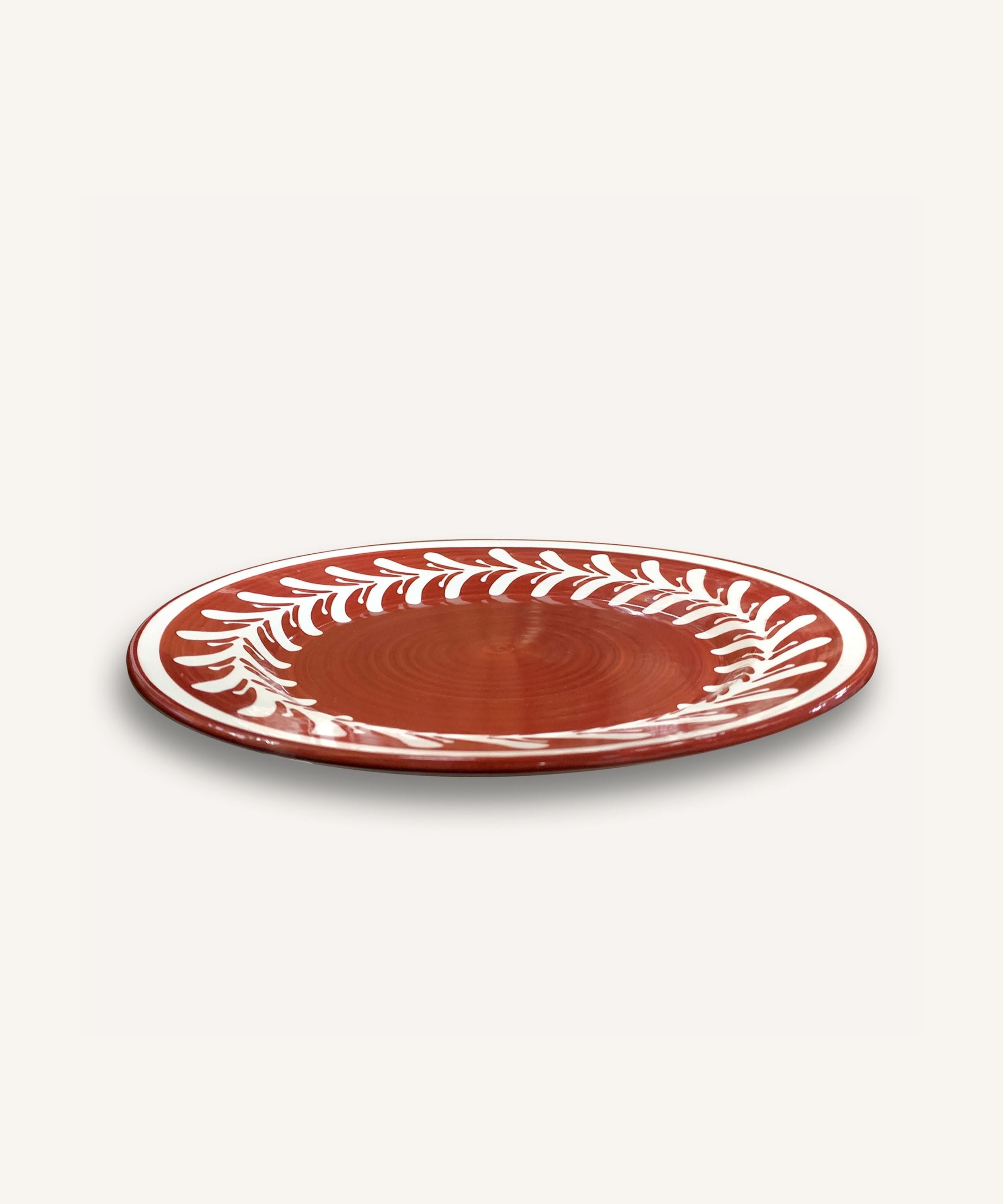 Dark Helecho Dinner Plate, Rust Red (set of 4)