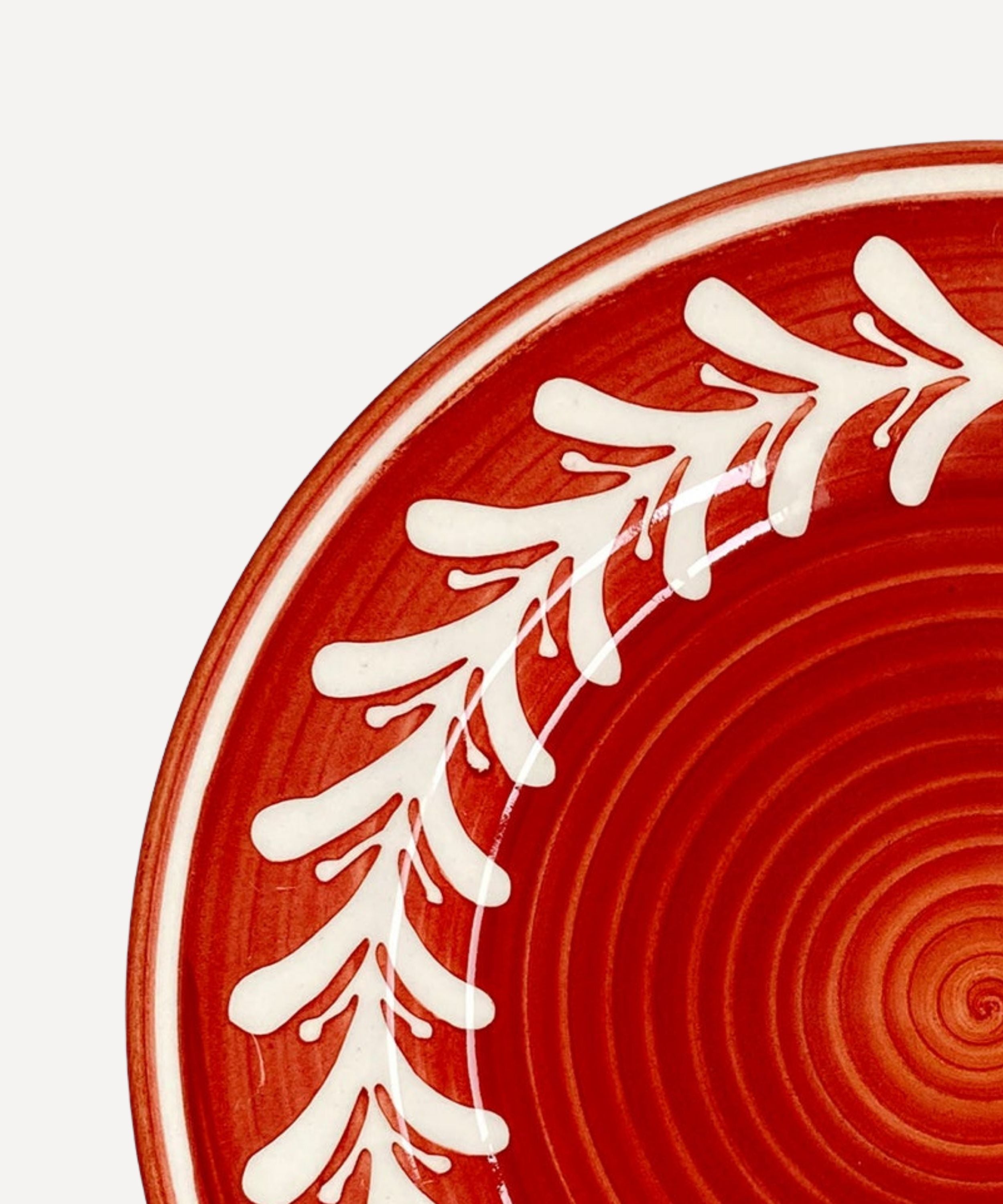 Dark Helecho Side Plate, Rust Red