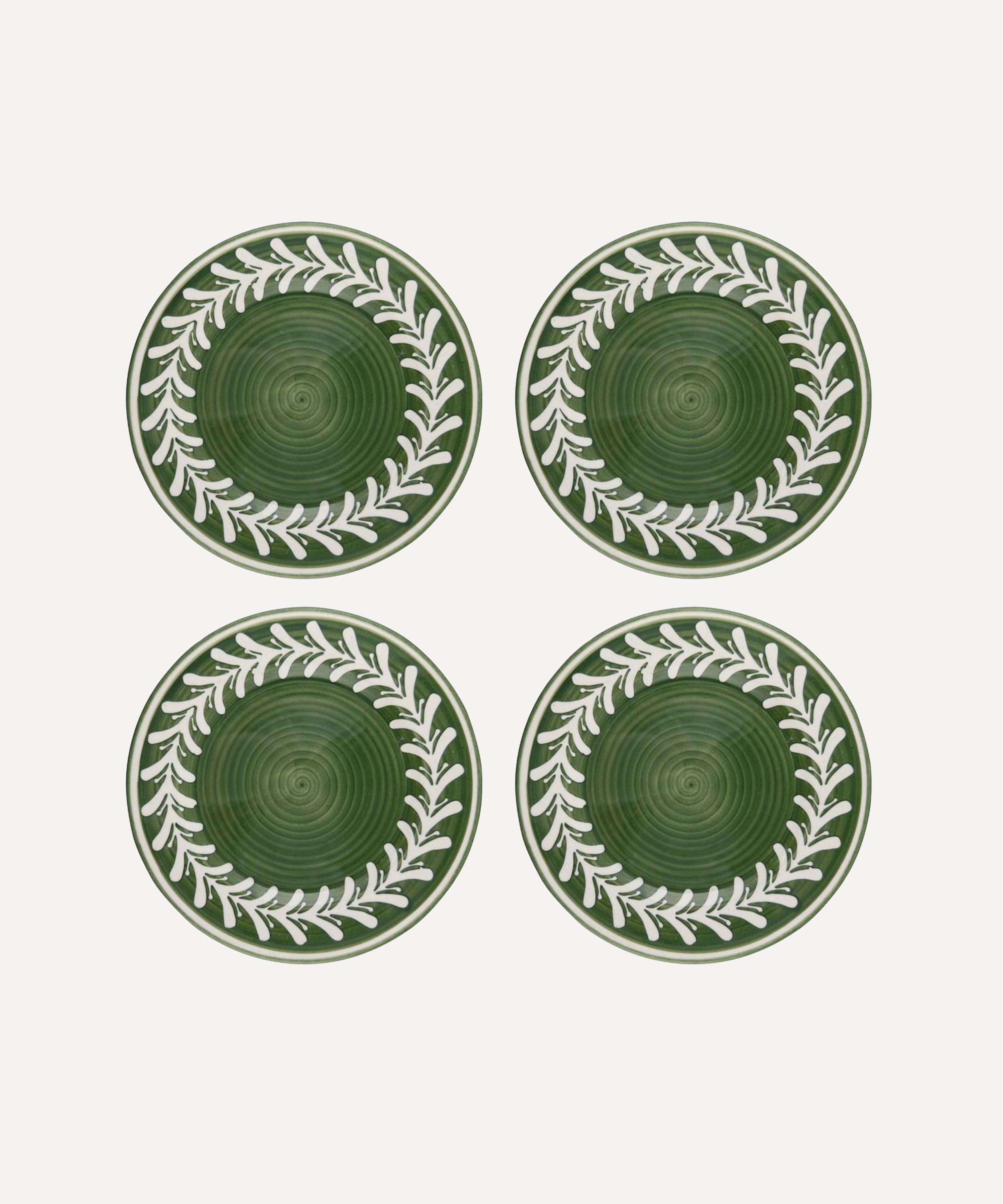 Dark Helecho Side Plate, Fern Green (set of 4)