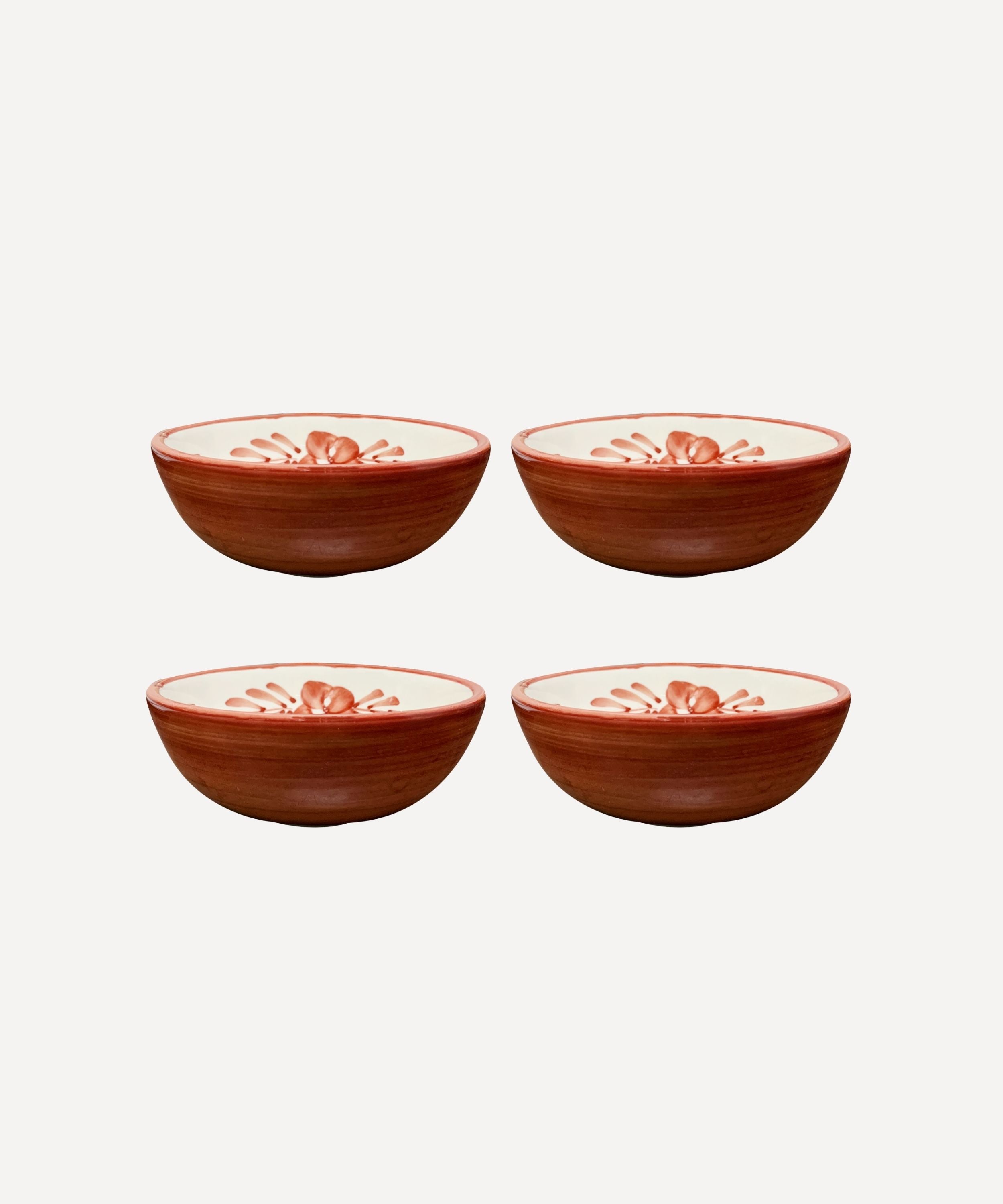 Flor Tapas Bowl, Rust Red (Set of 4)