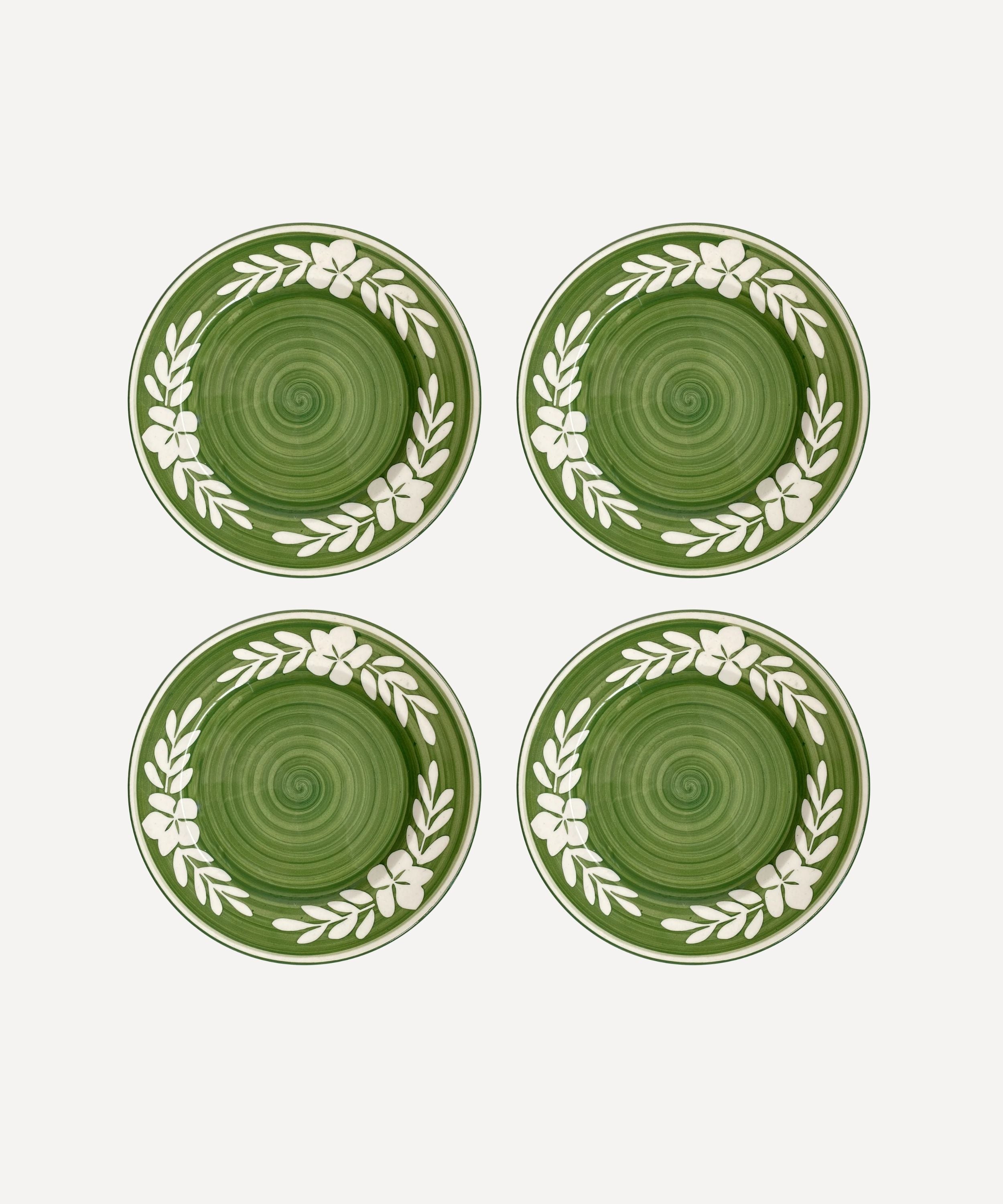 Flor Side Plate, Fern Green (Set of 4)