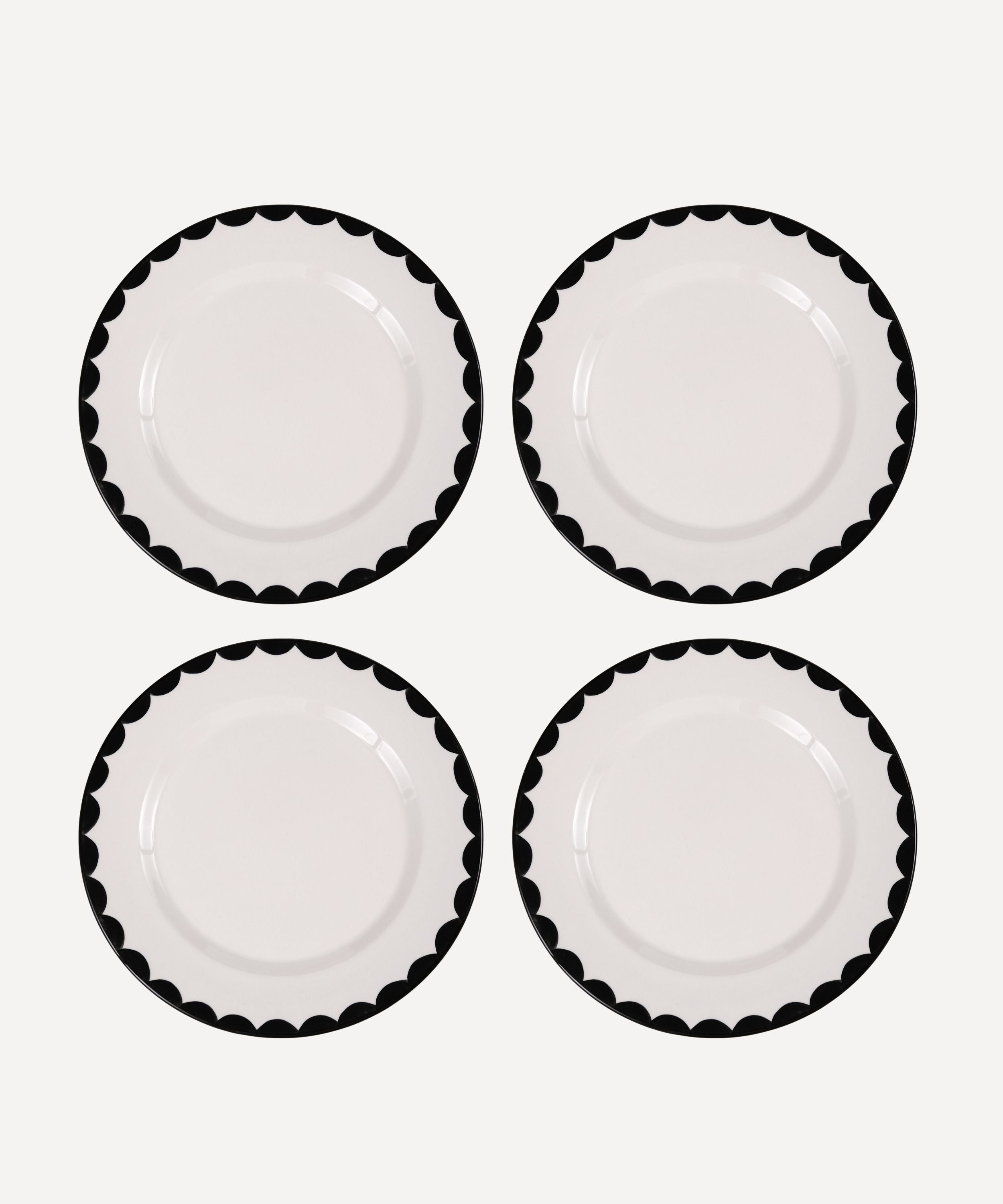 Cascos Dinner Plate, Jet Black (Set of 4)