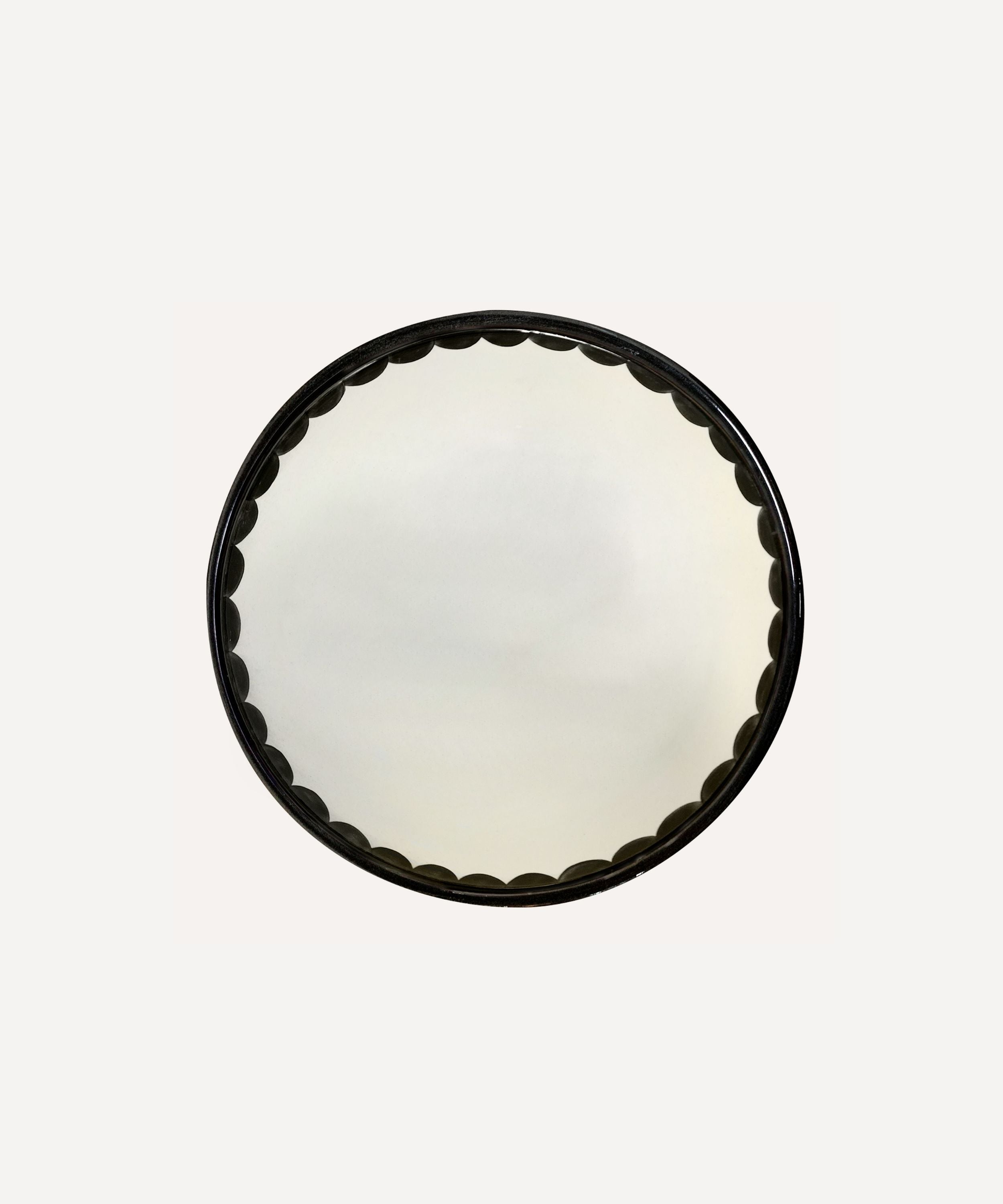 Jet Black Cascos bowl, softly scalloped silhouette, hand-painted ceramic