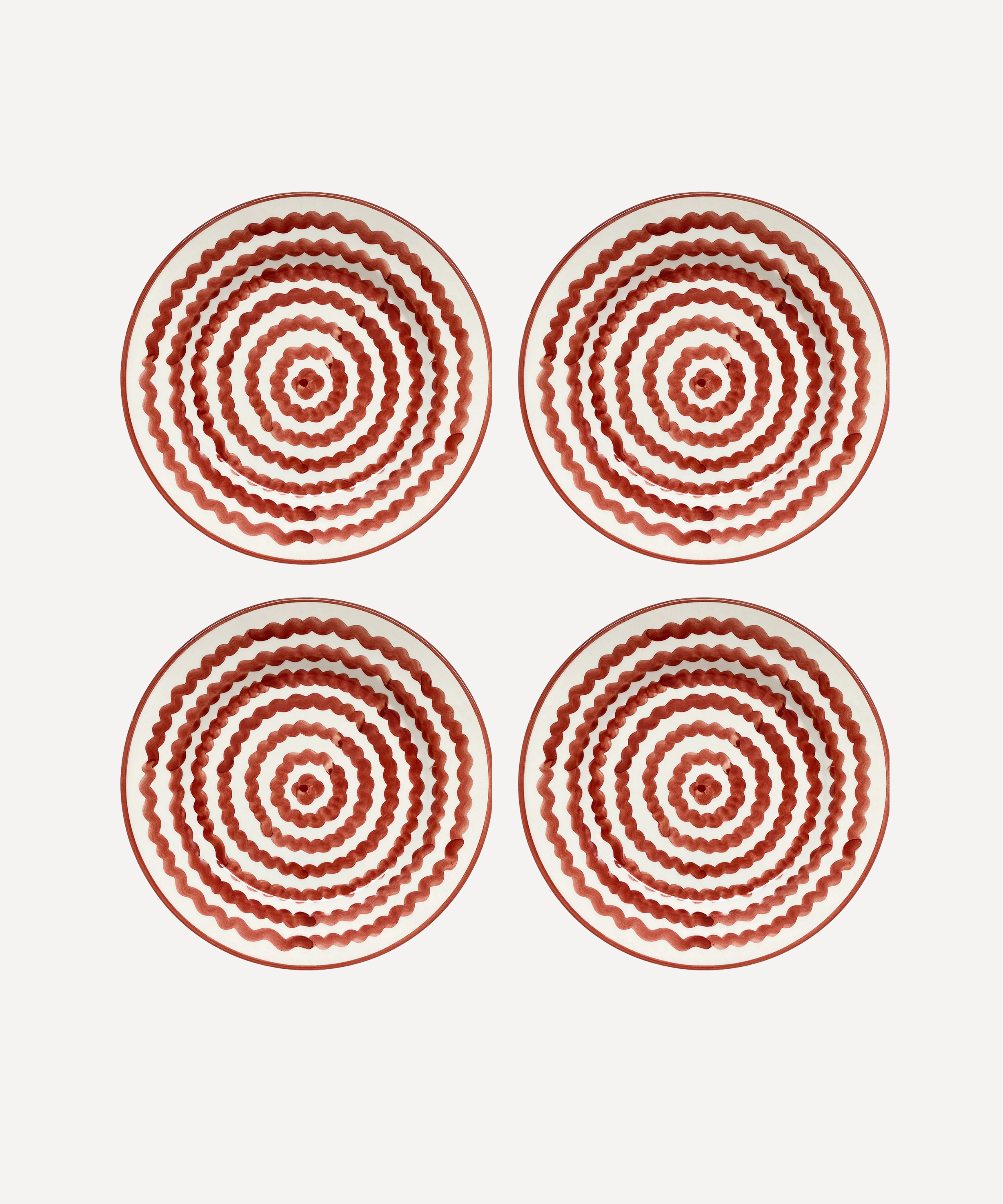 Ondas Dinner plate, Rust Red (set of 4)