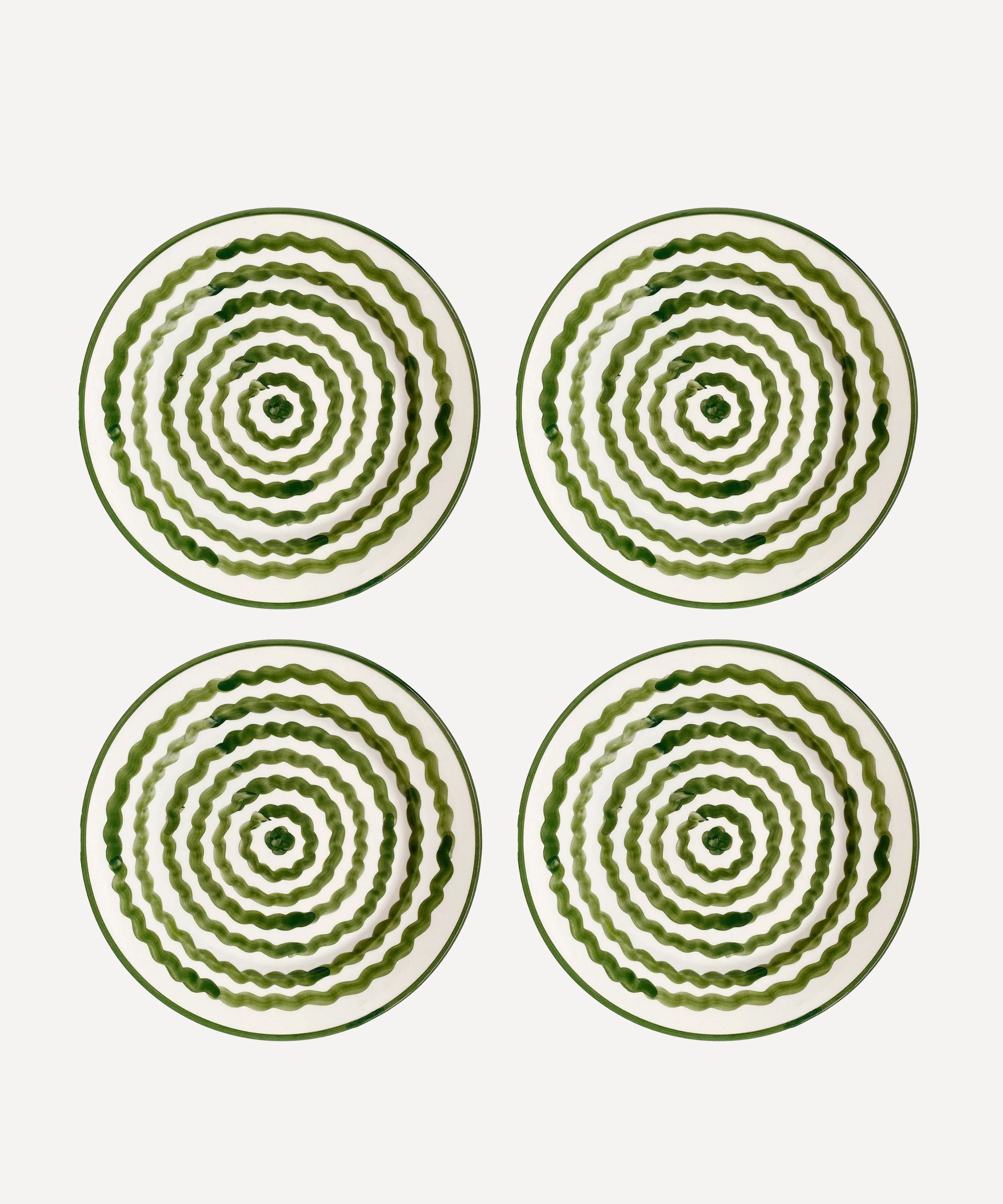 Ondas Dinner plate, Fern Green (set of 4)