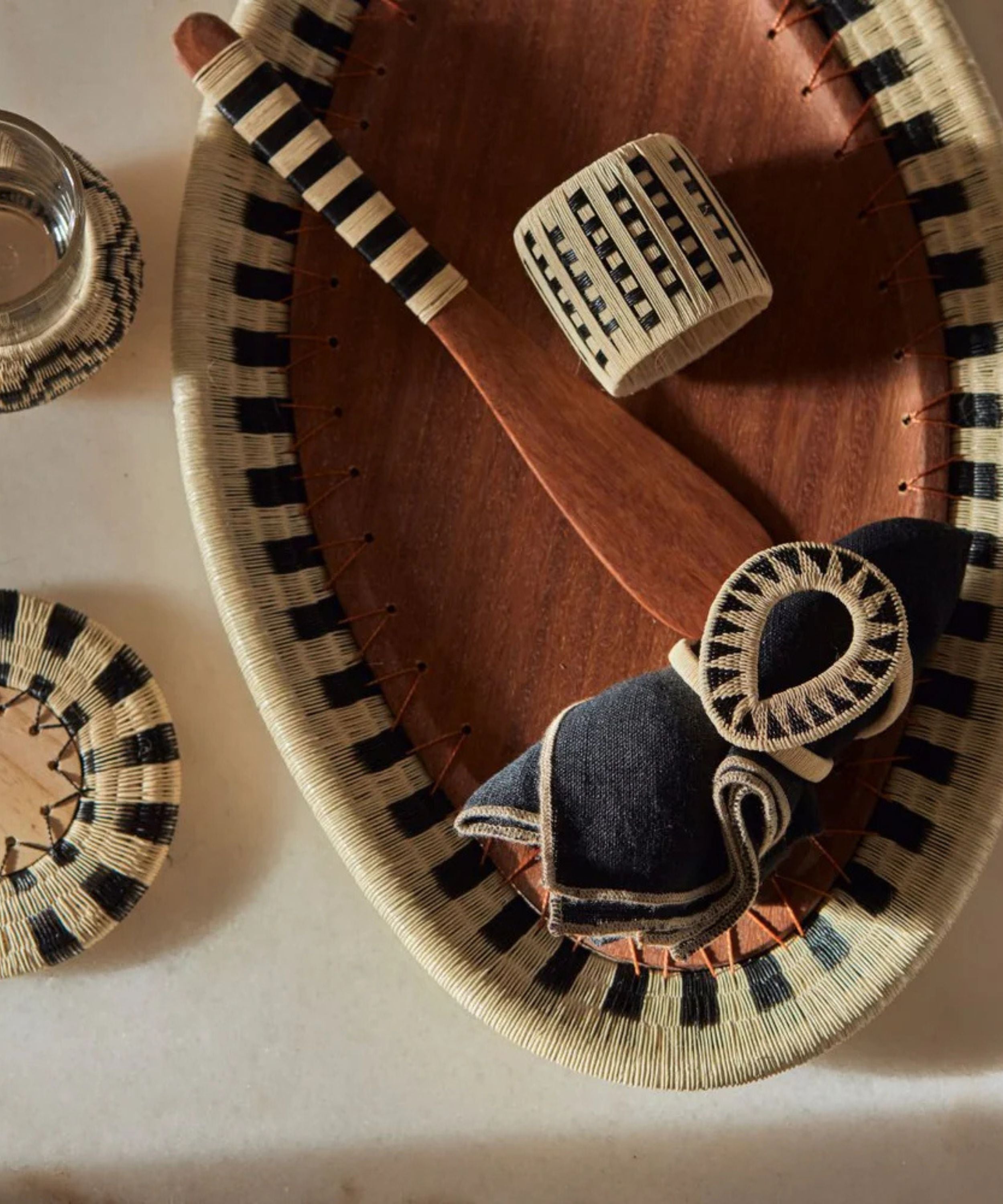 Pacifico Palm Napkin Ring Dots, (Set of 2)