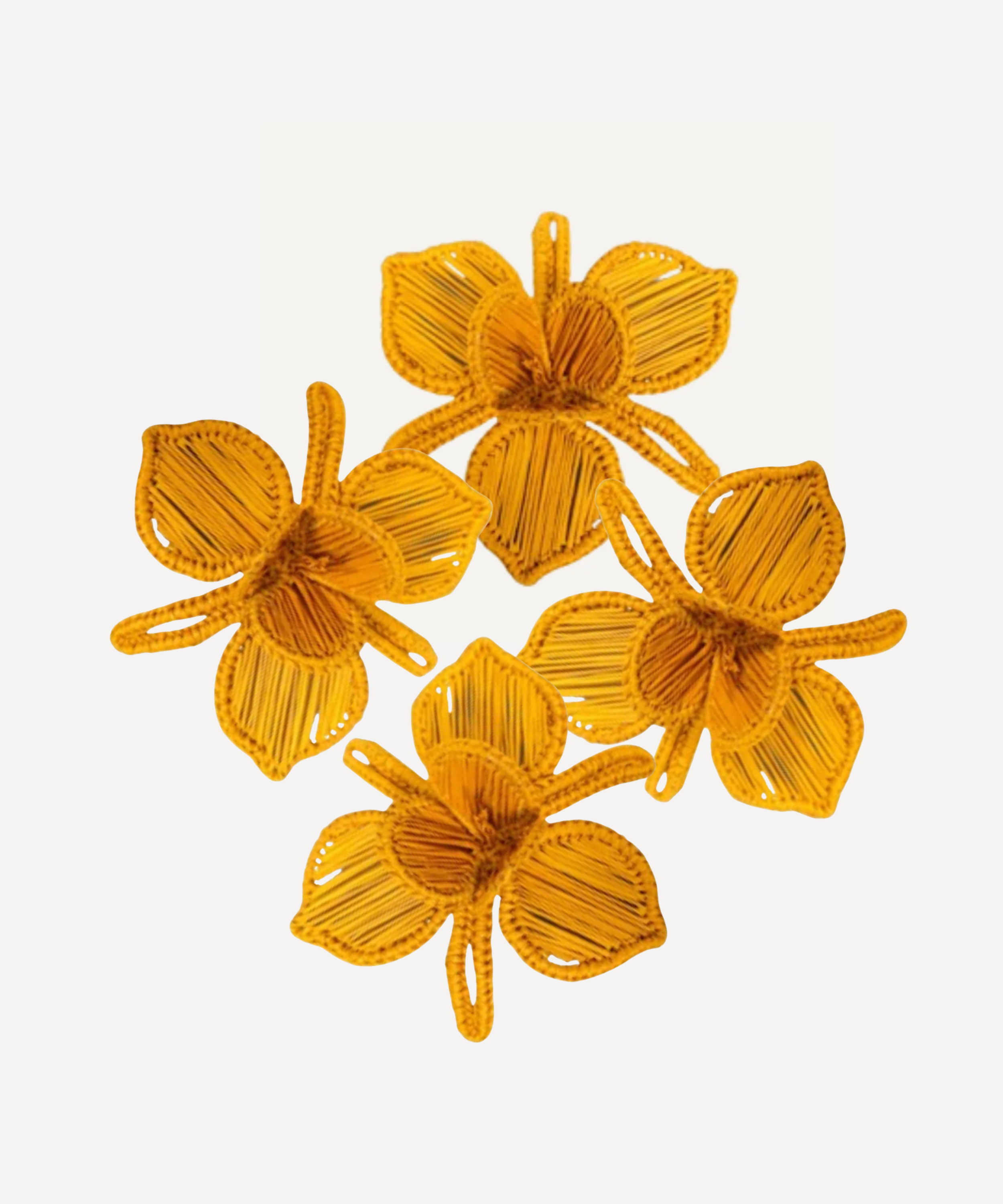Orquidea Napkin Ring, Mustard (set of 4)