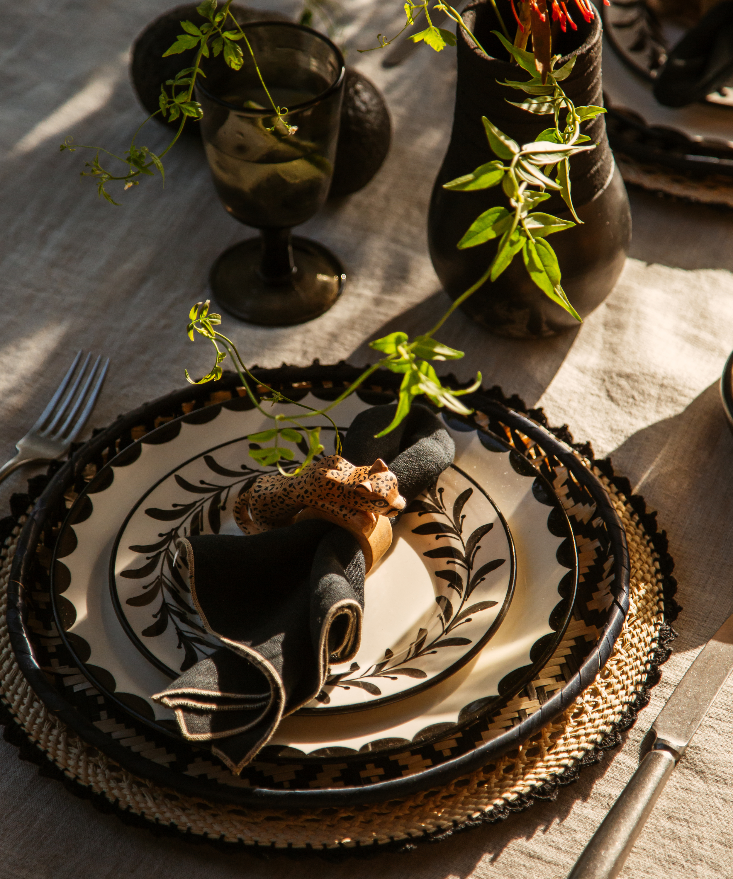 Crochet Placemat, Black