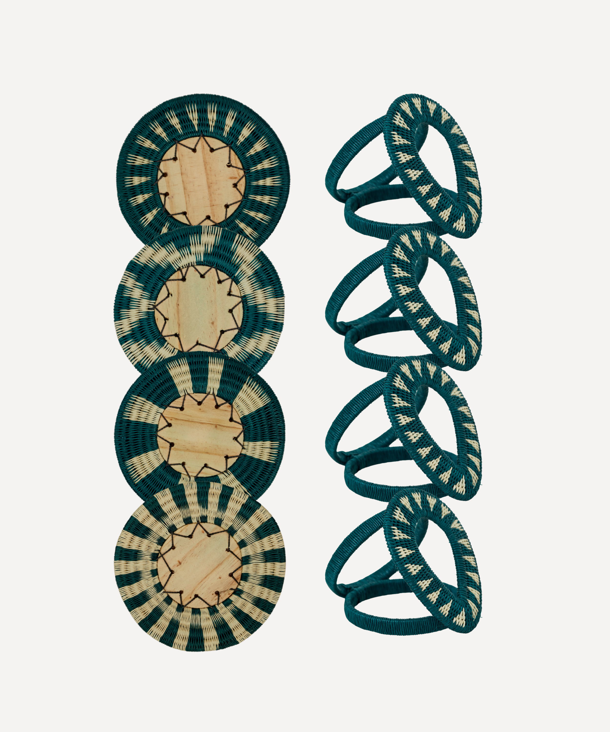 Pacifico Coasters and Napkin Rings - Teal