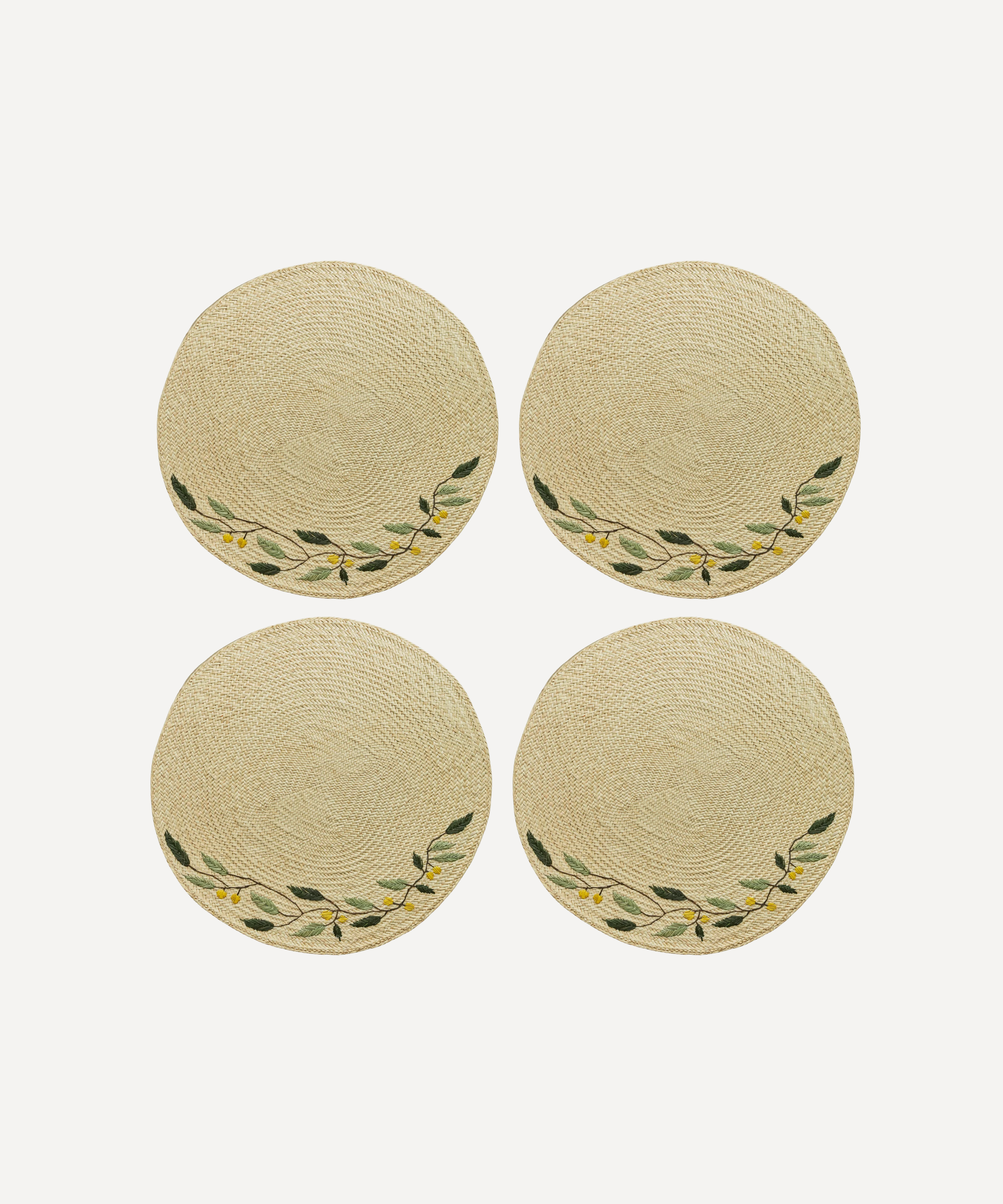 Embroidered Leaf Placemat (Set of 4)