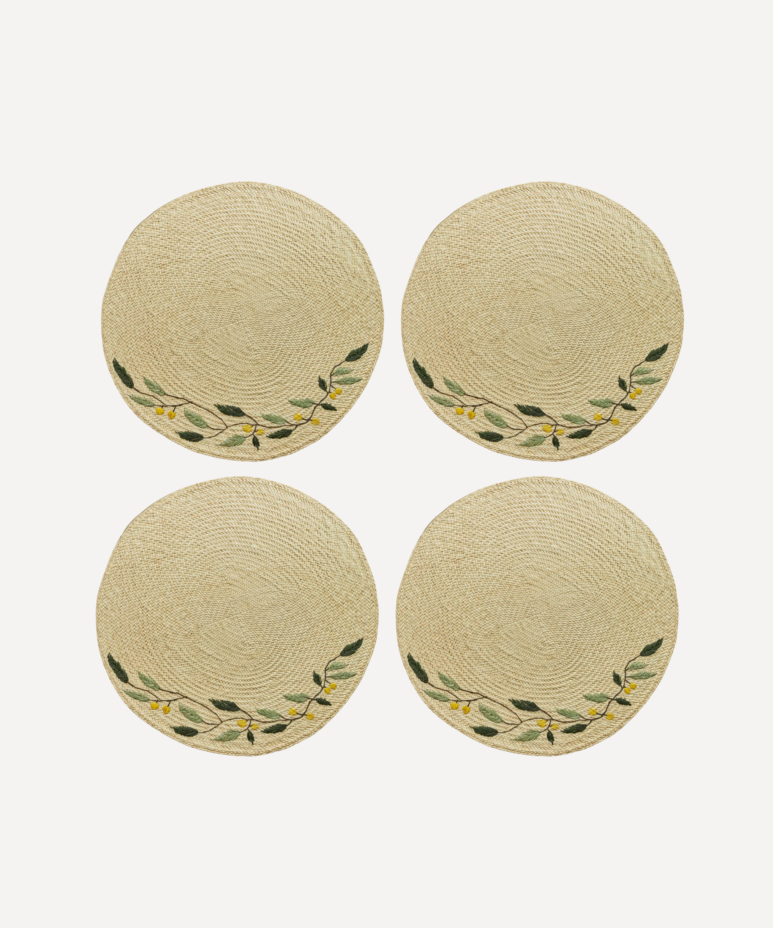 Embroidered Leaf Placemat (Set of 4)