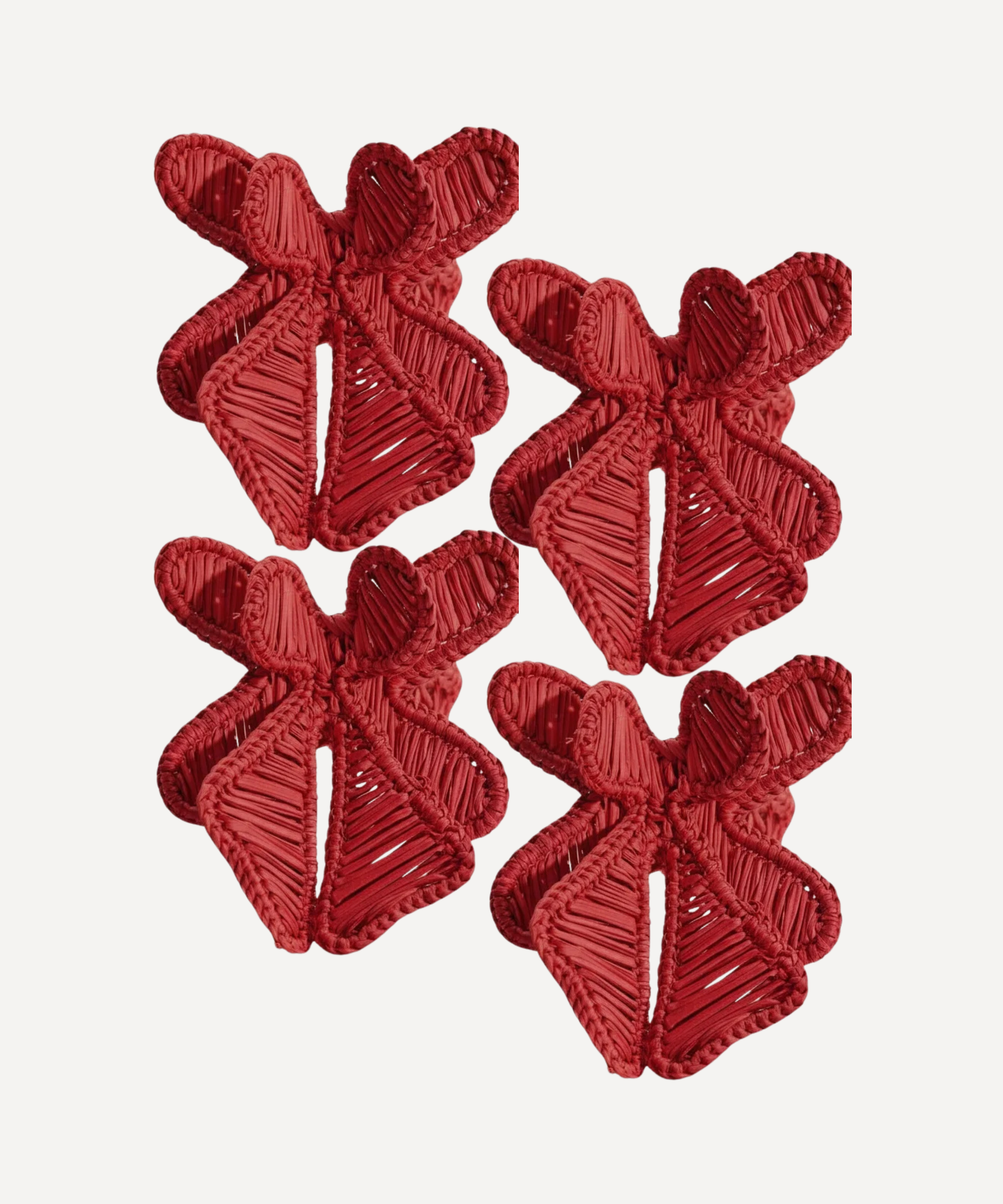 Ribbon Napkin Ring, Red (Set of 4)