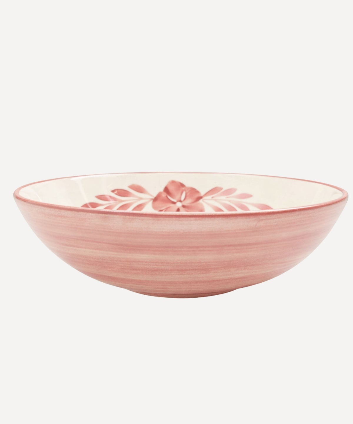 Flor Large Salad Bowl in Vintage Rose — hand-painted floral ceramic, Carmen del Viboral, Colombia