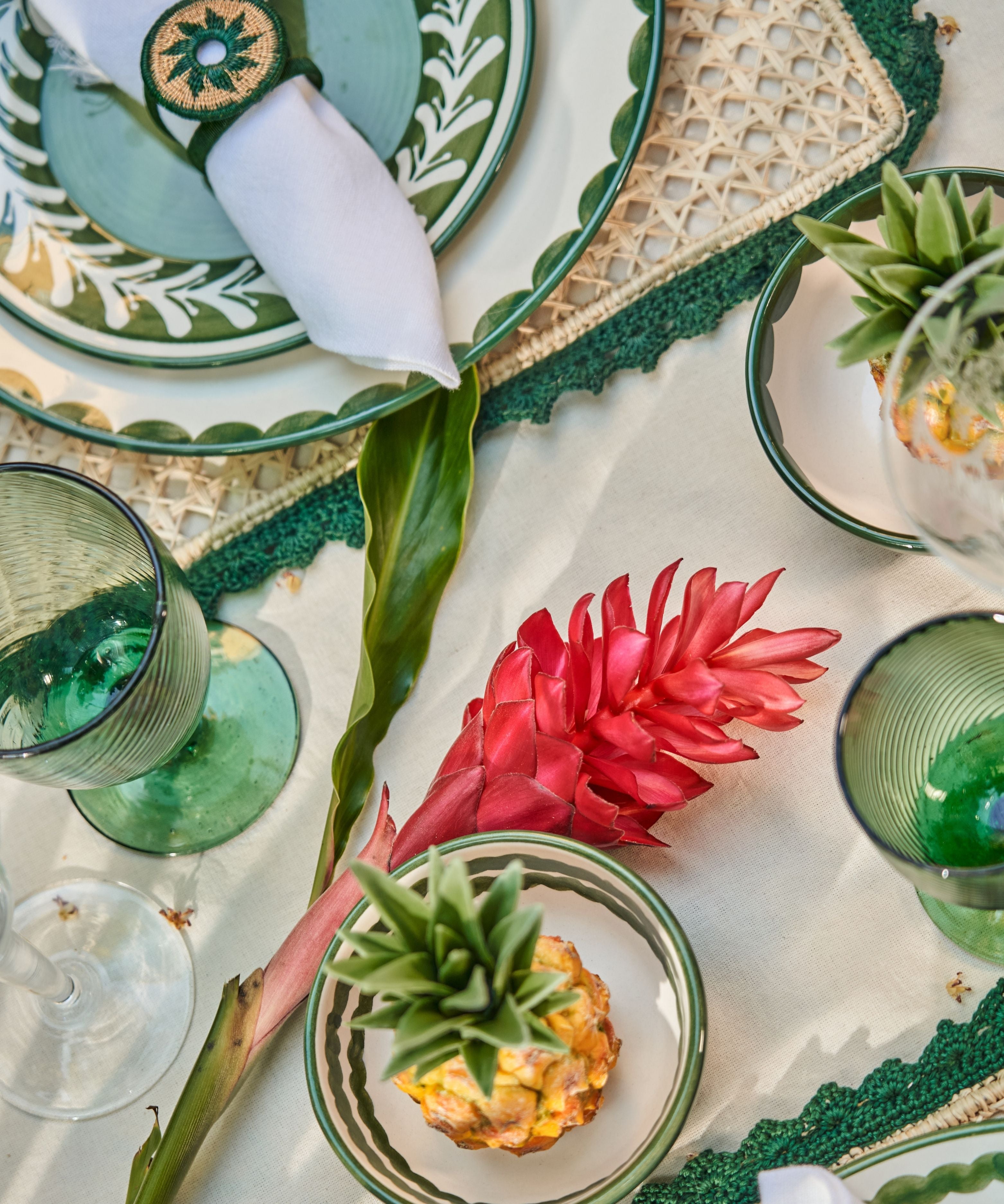 Cascos Dinner Plate, Fern Green