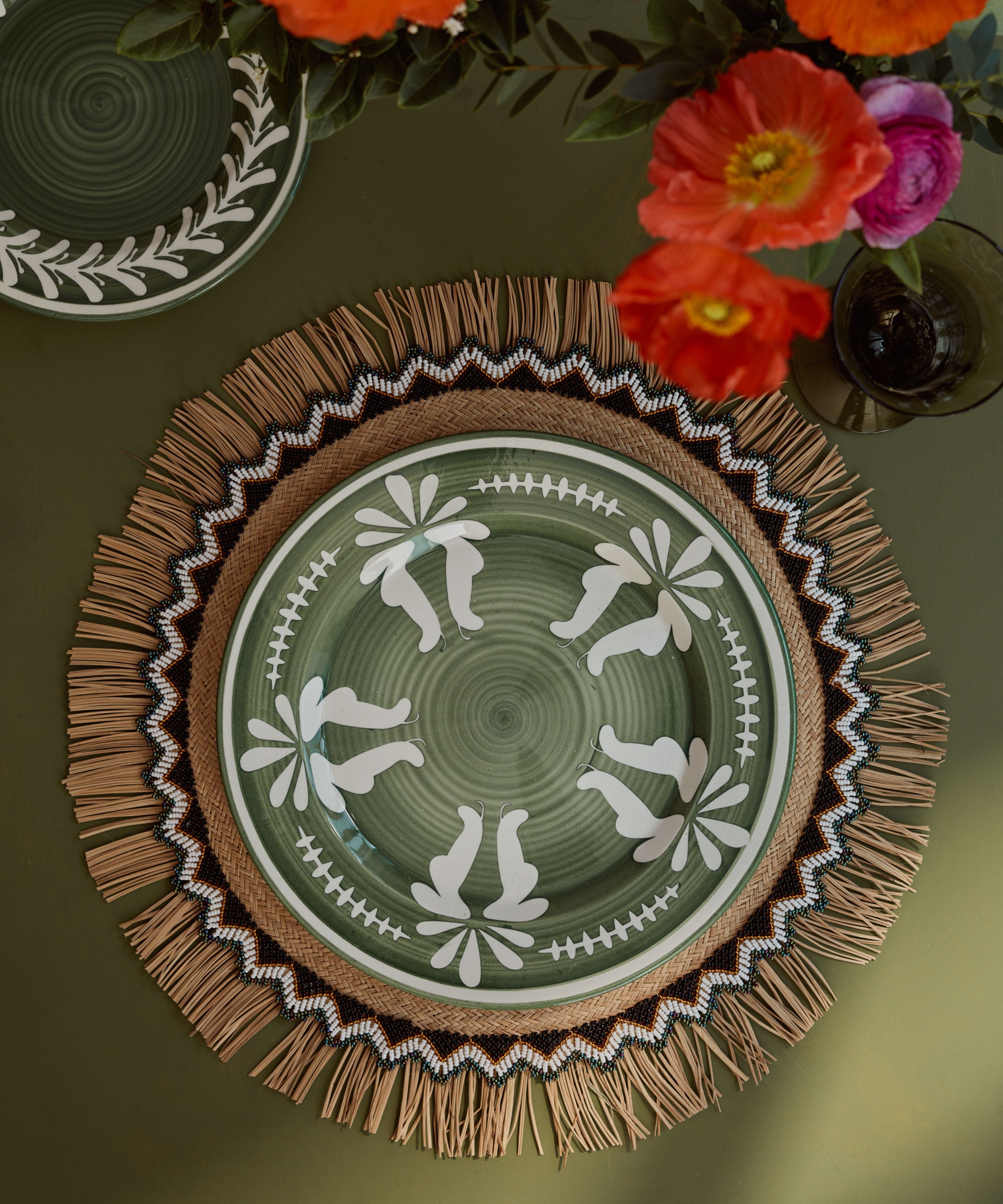 Flor Dinner Plate, Fern Green