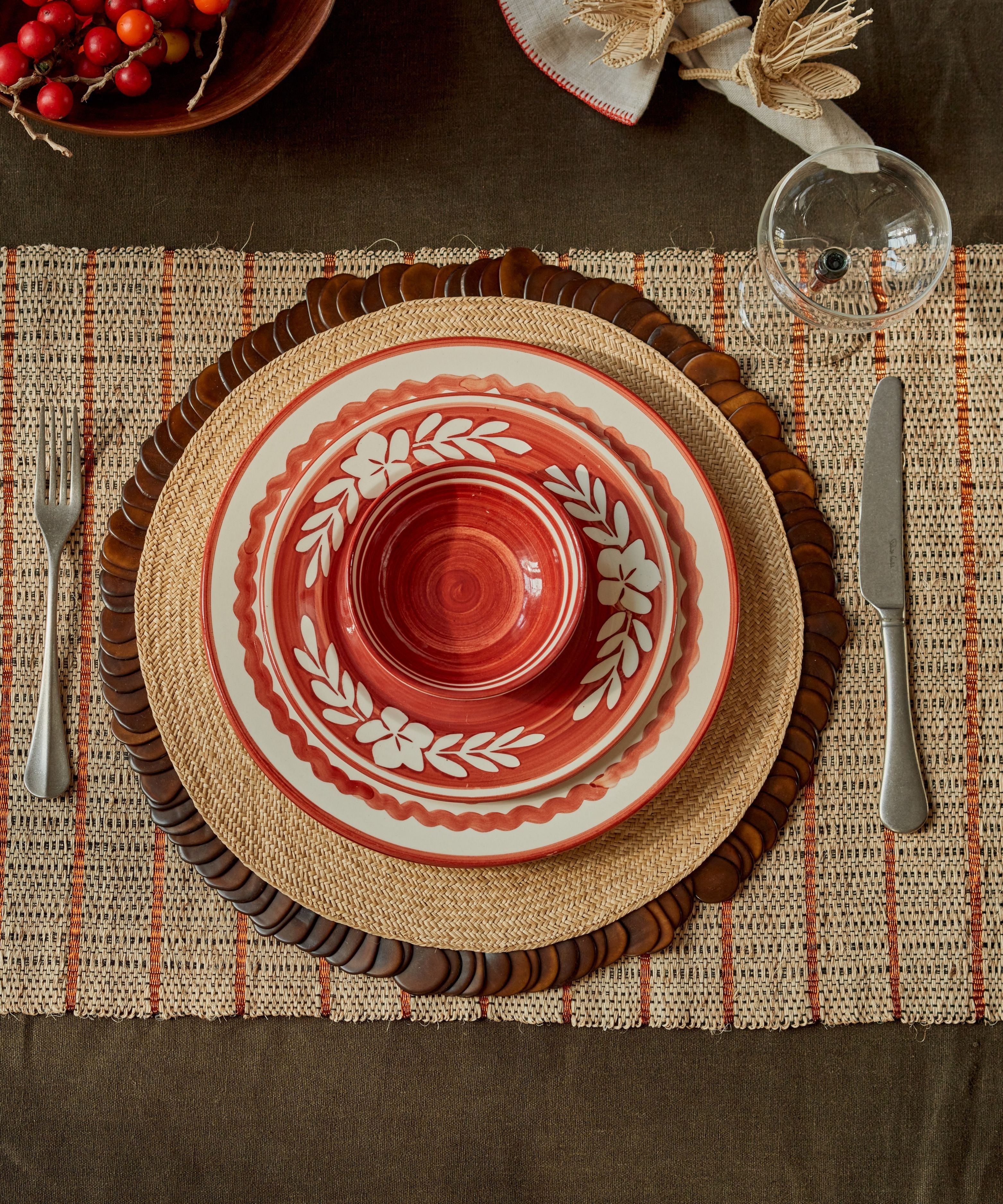 Ondas Dinner plate, Rust Red