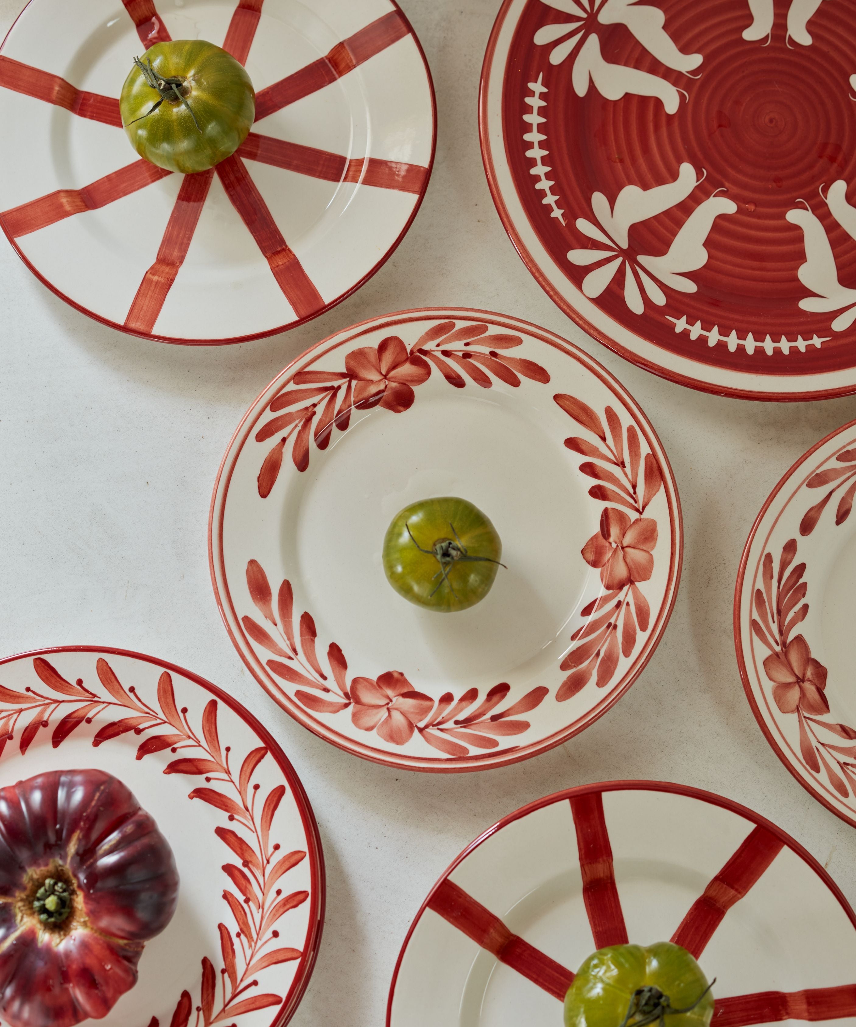 Flor Side Plate, Rust Red