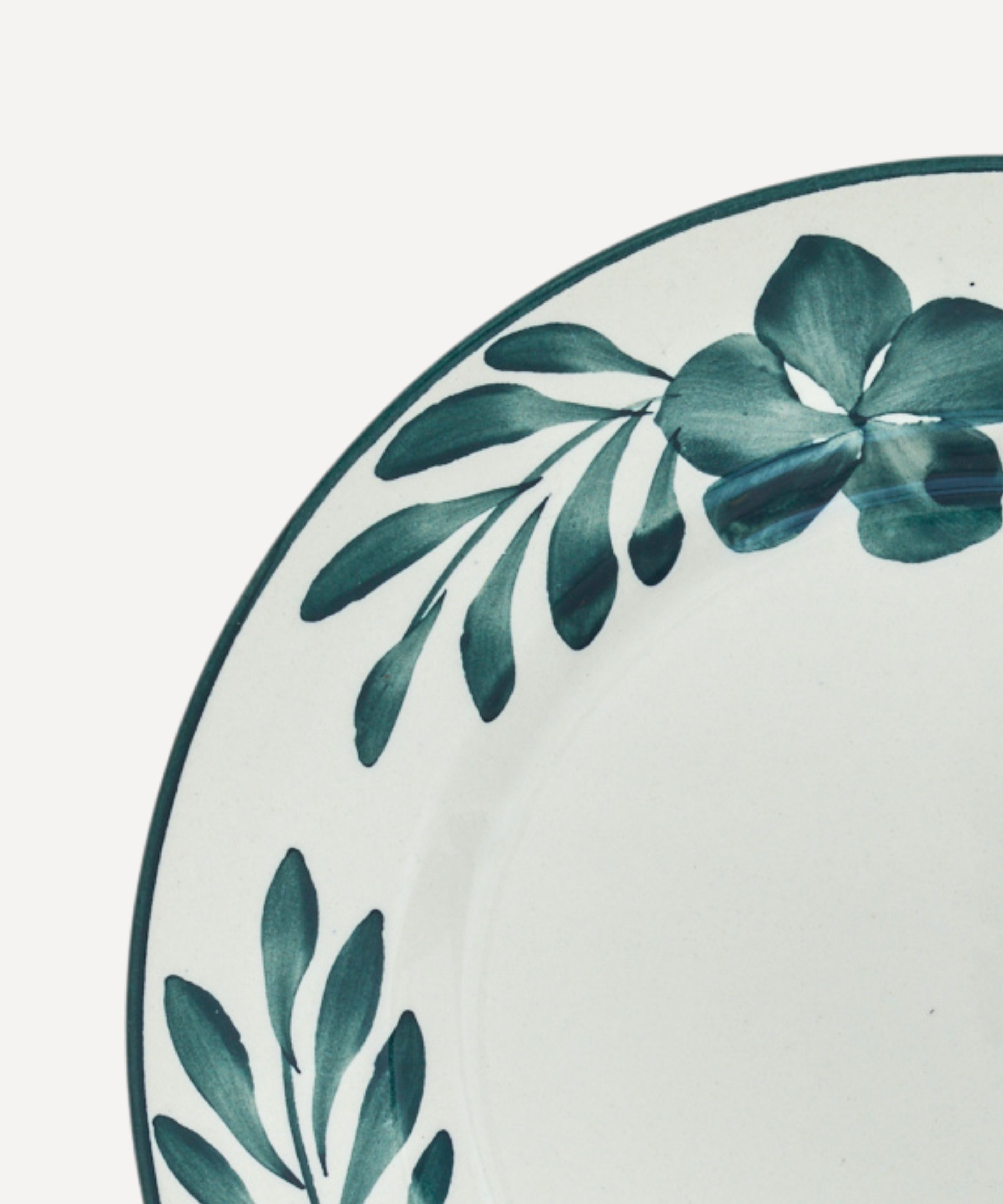 Flor Side Plate | Hand-Painted Floral Ceramic, Teal