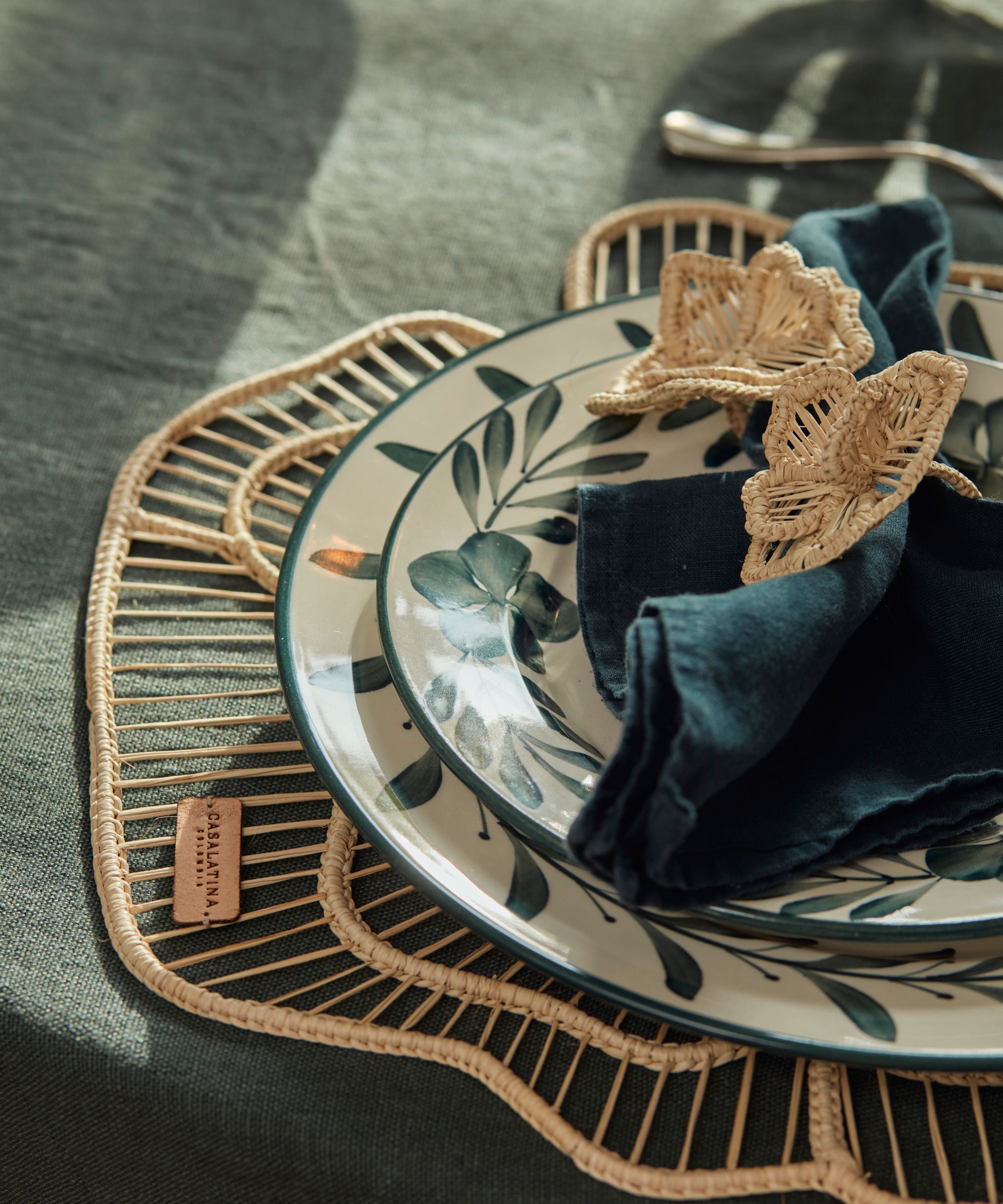 Flor Side Plate, Teal