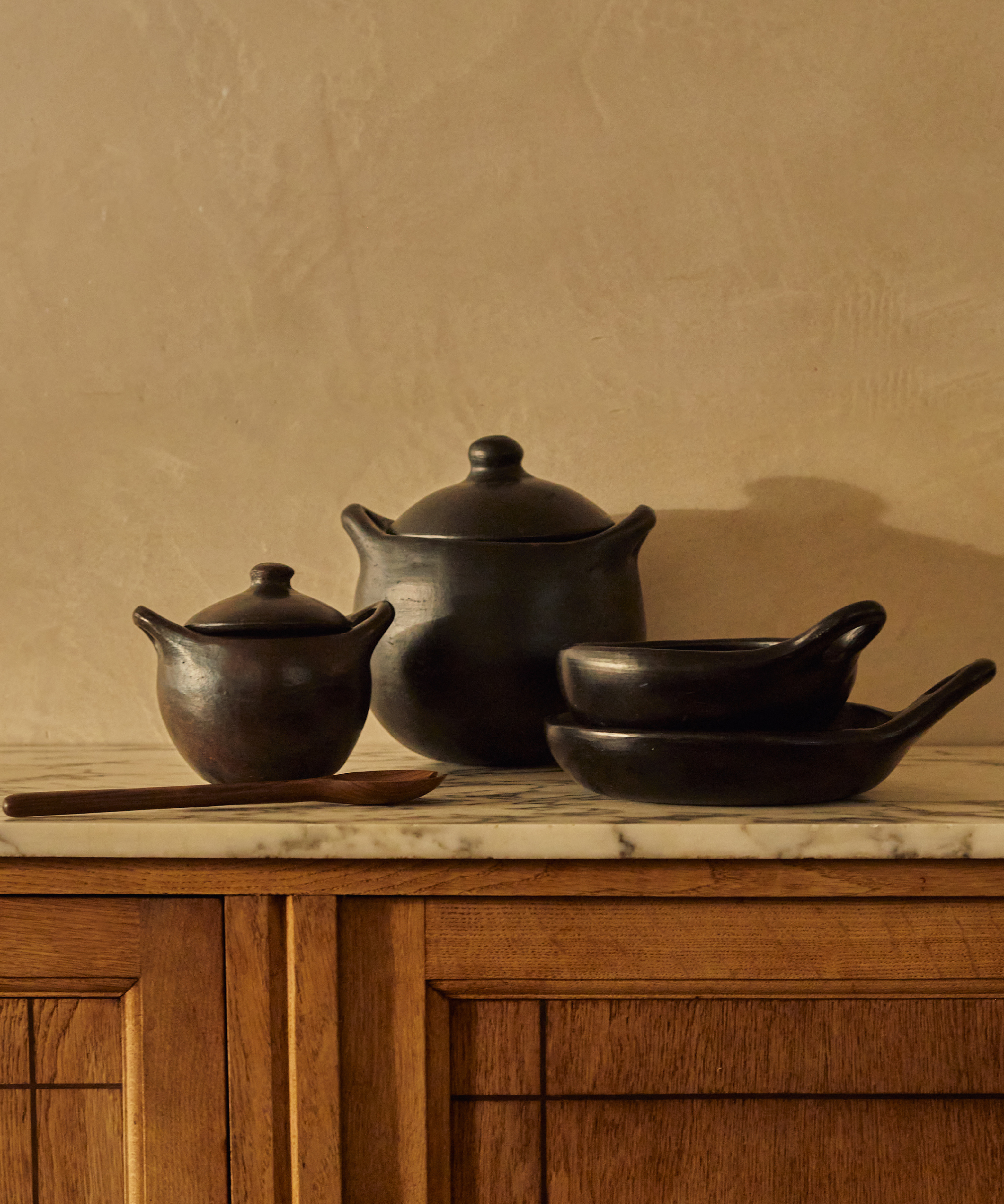 Chamba Cocotte size range — XS to L Colombian black clay cocottes