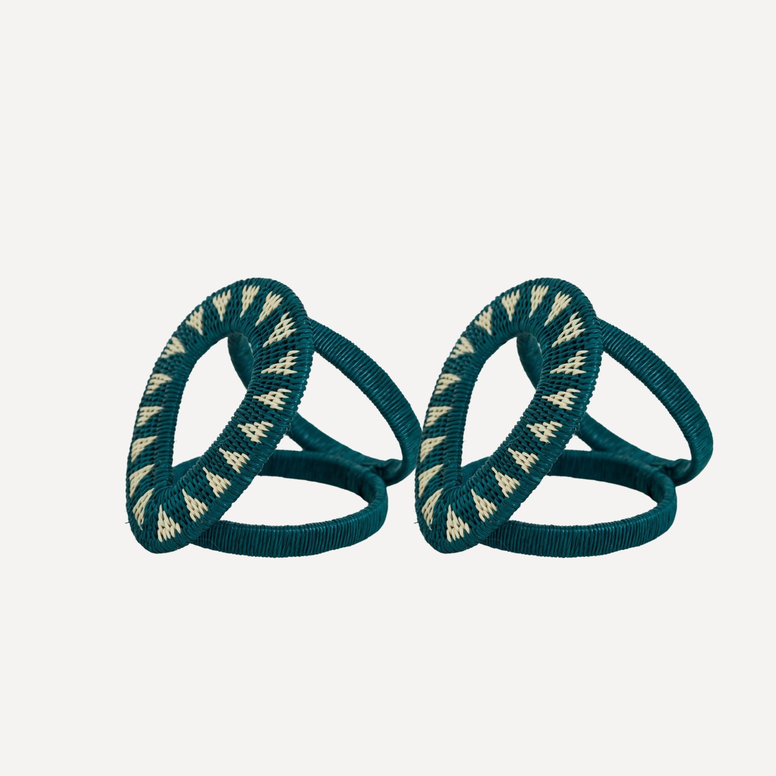 Gota Werregue Napkin Ring - Teal (Set of 2)