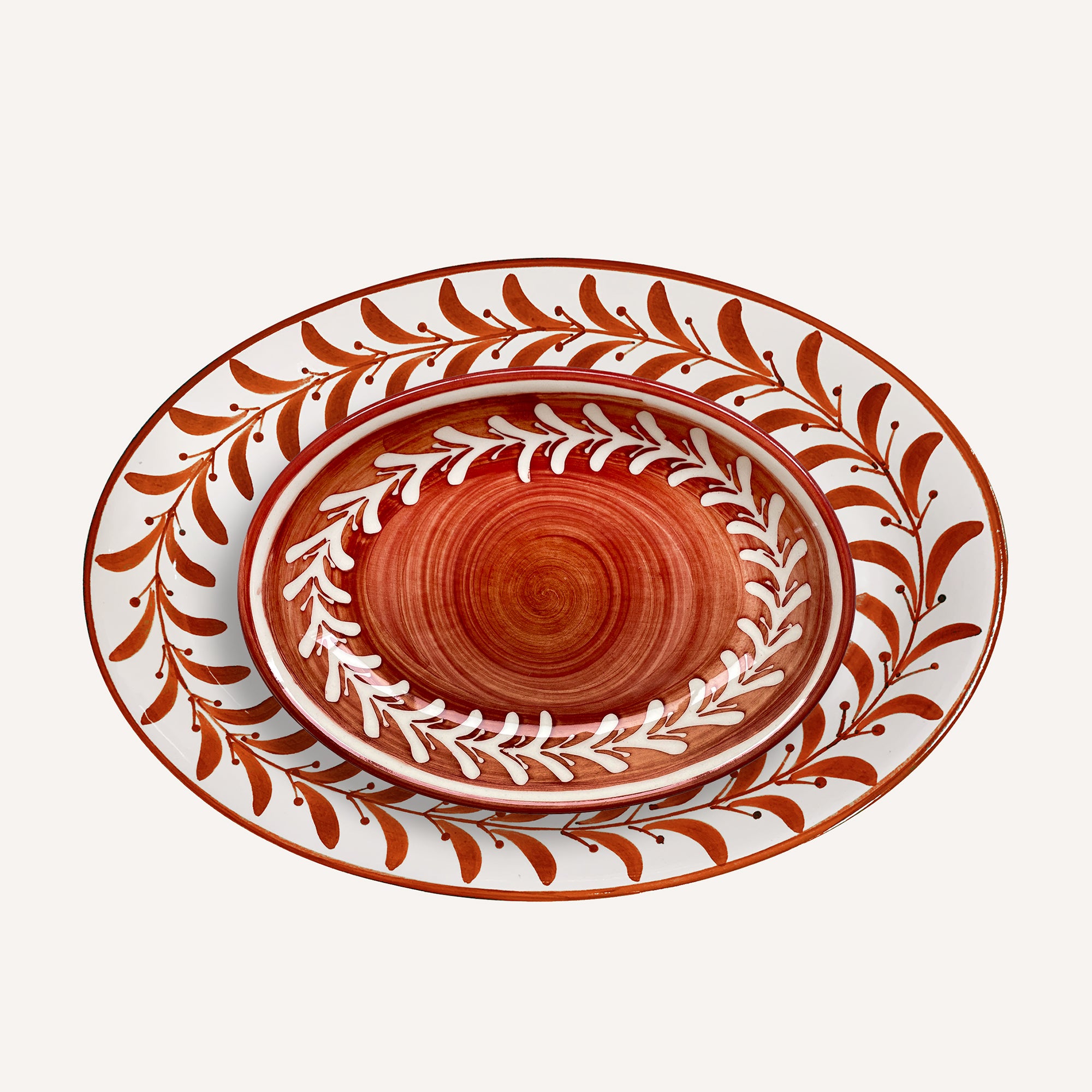 Helecho Serving Trays (set of two) - Rust Red TABLEWARE, SERVEWARE & COOKWARE