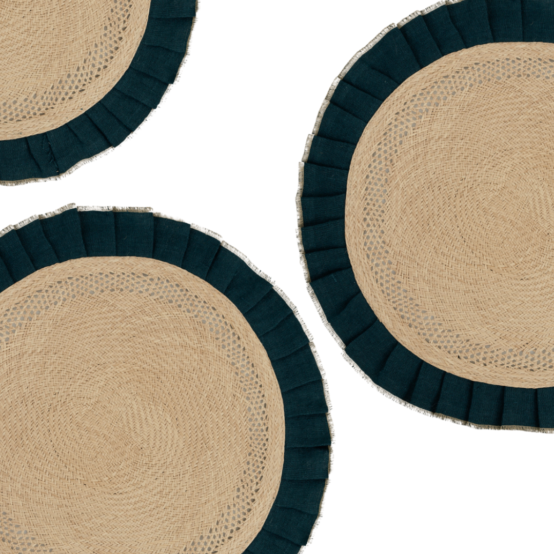 Arandela Iraca and Linen Placemats - Teal TABLEWARE, SERVEWARE & COOKWARE