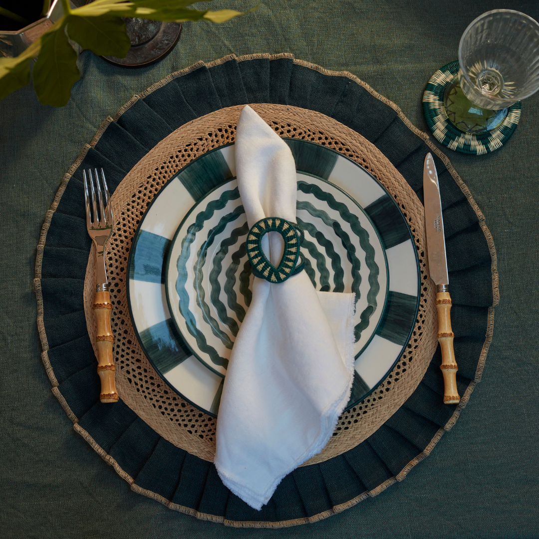Arandela Iraca and Linen Placemats - Teal TABLEWARE, SERVEWARE & COOKWARE