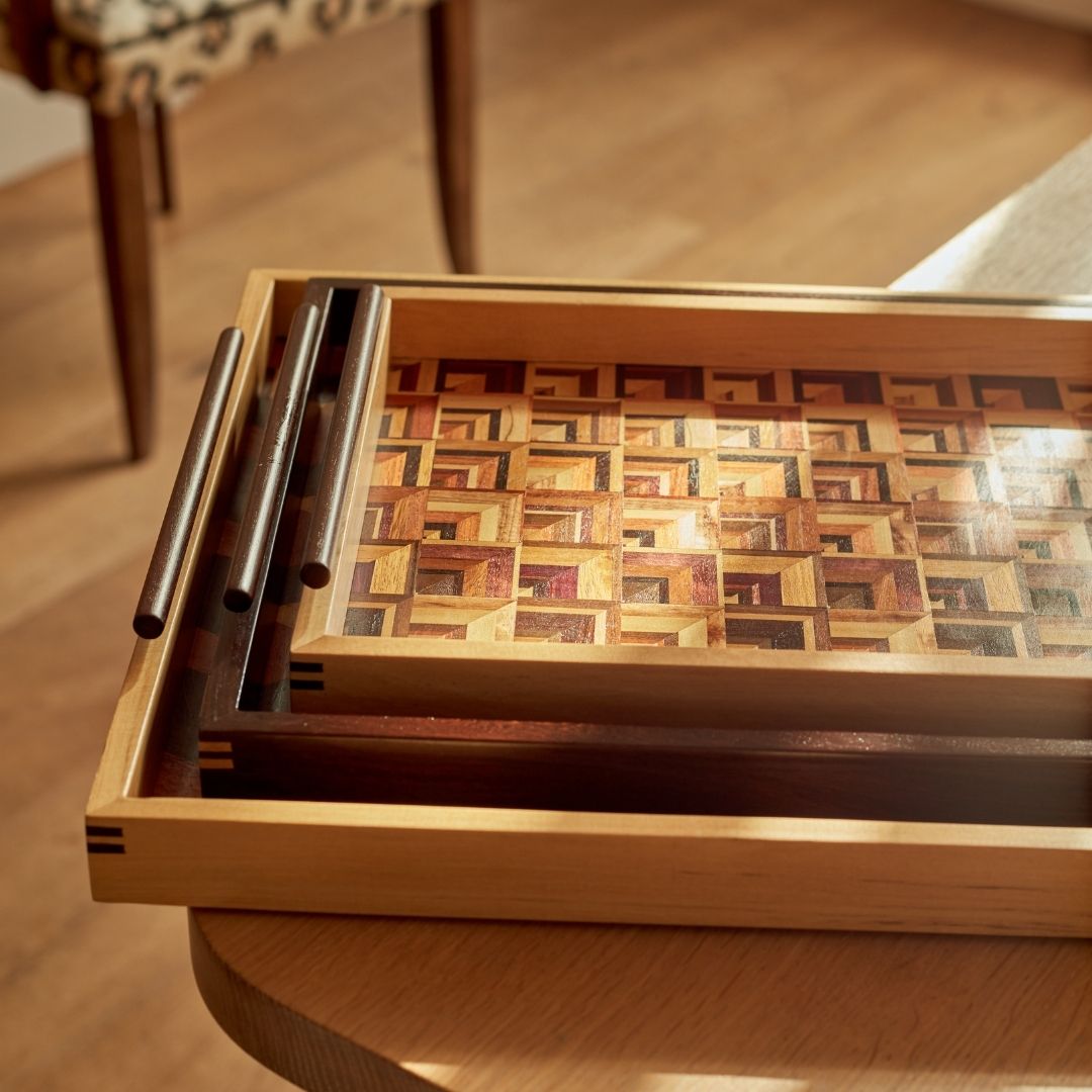 Lara Marquetry Tray - Medium TABLEWARE, SERVEWARE & COOKWARE