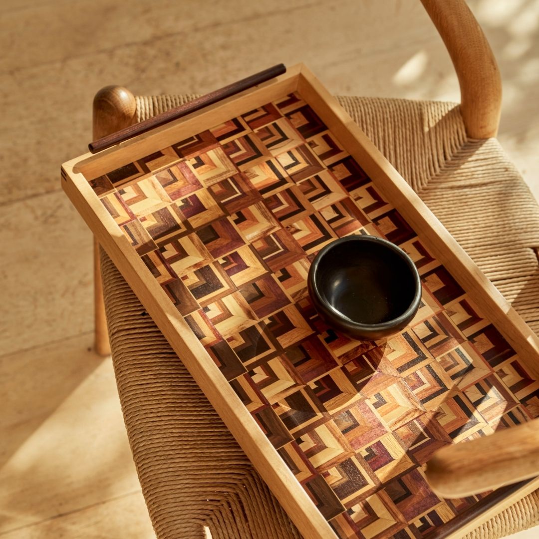Lara Marquetry Tray - Small TABLEWARE, SERVEWARE & COOKWARE