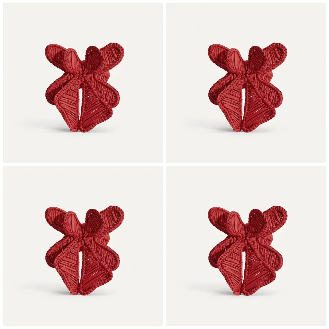 Ribbon Napkin Ring, Red (Set of 4)