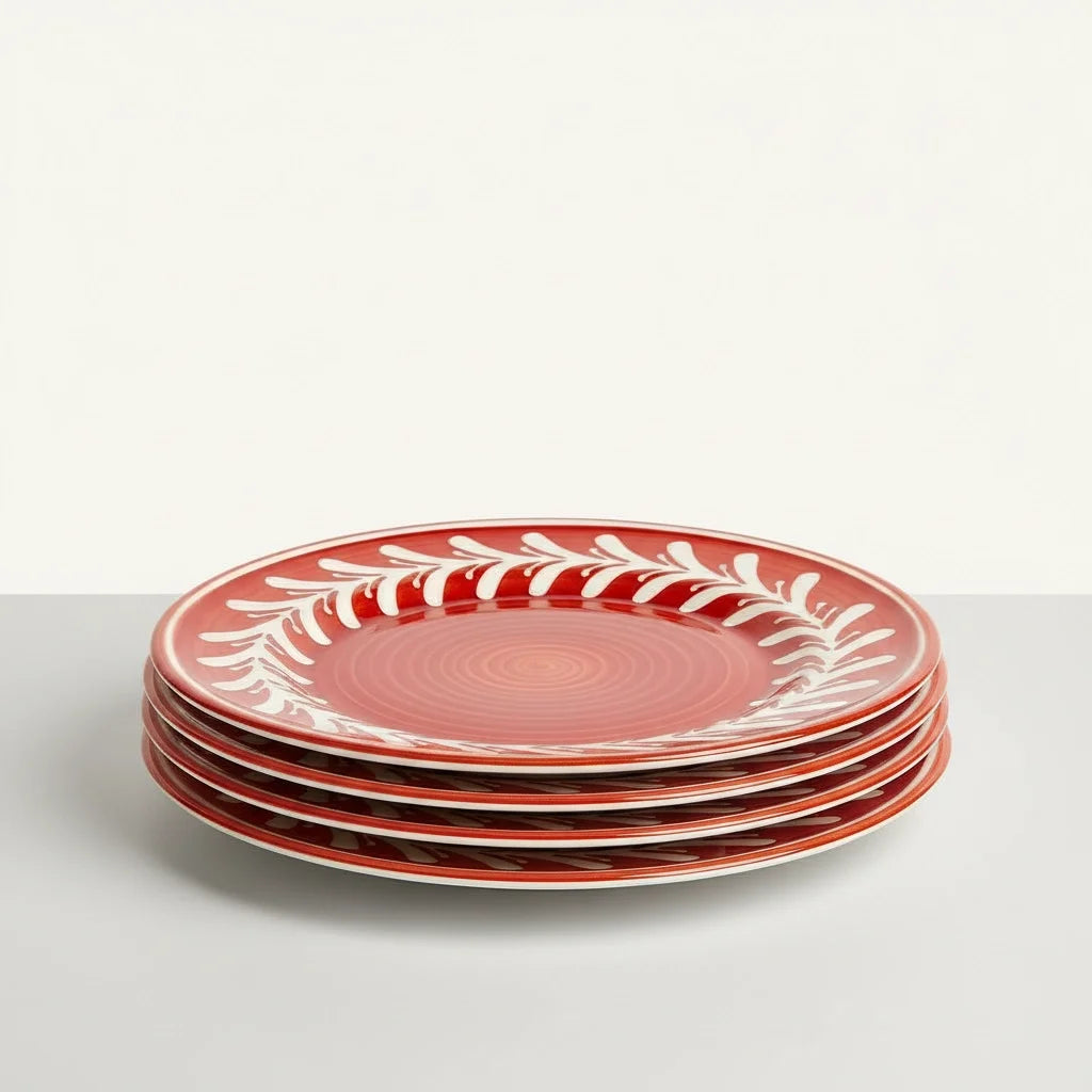 Dark Helecho - Dinner Plate - Rust Red (set of 4)
