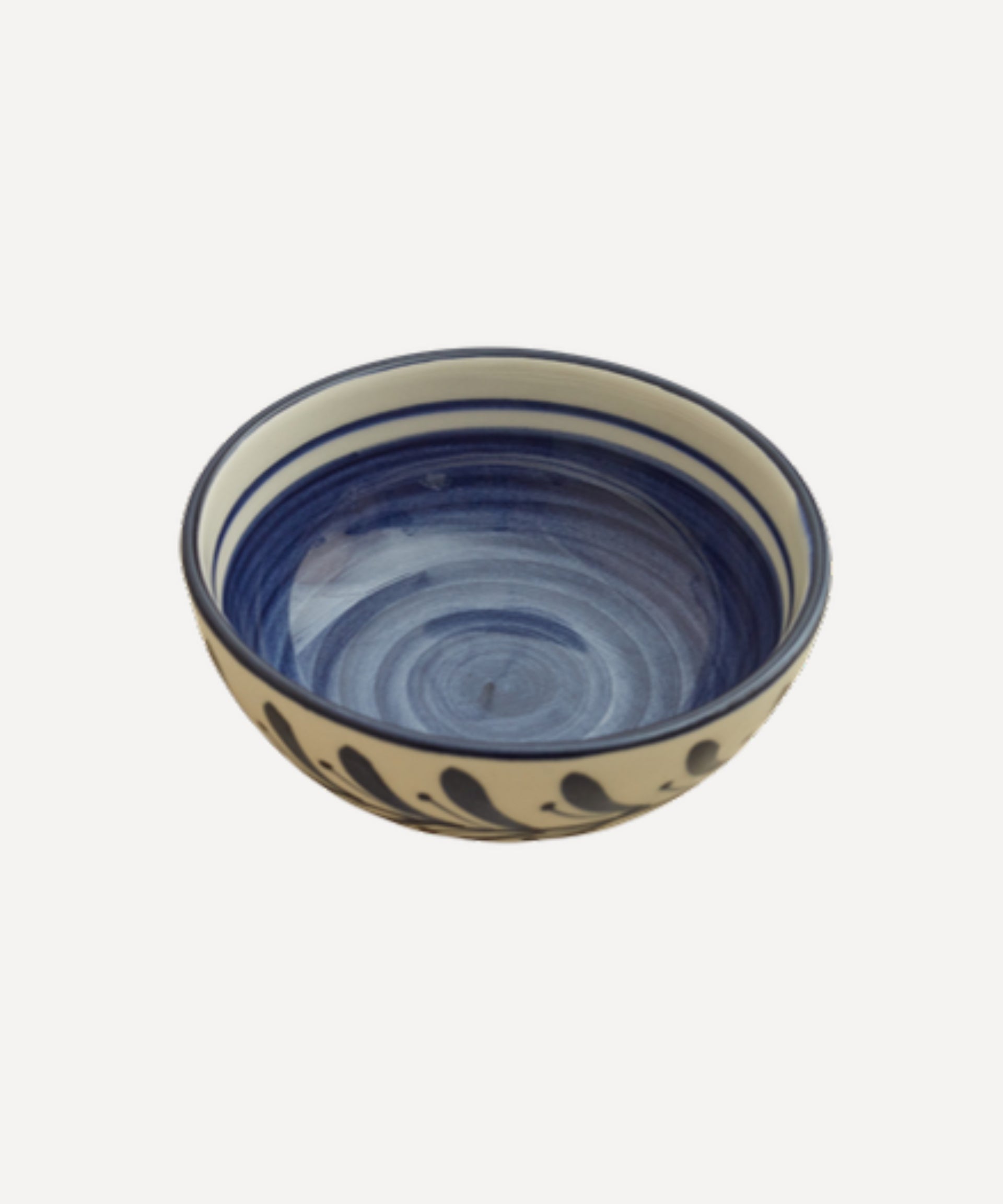 Helecho Soup Bowl Hand Painted Fern Wreath Ceramic Deep
