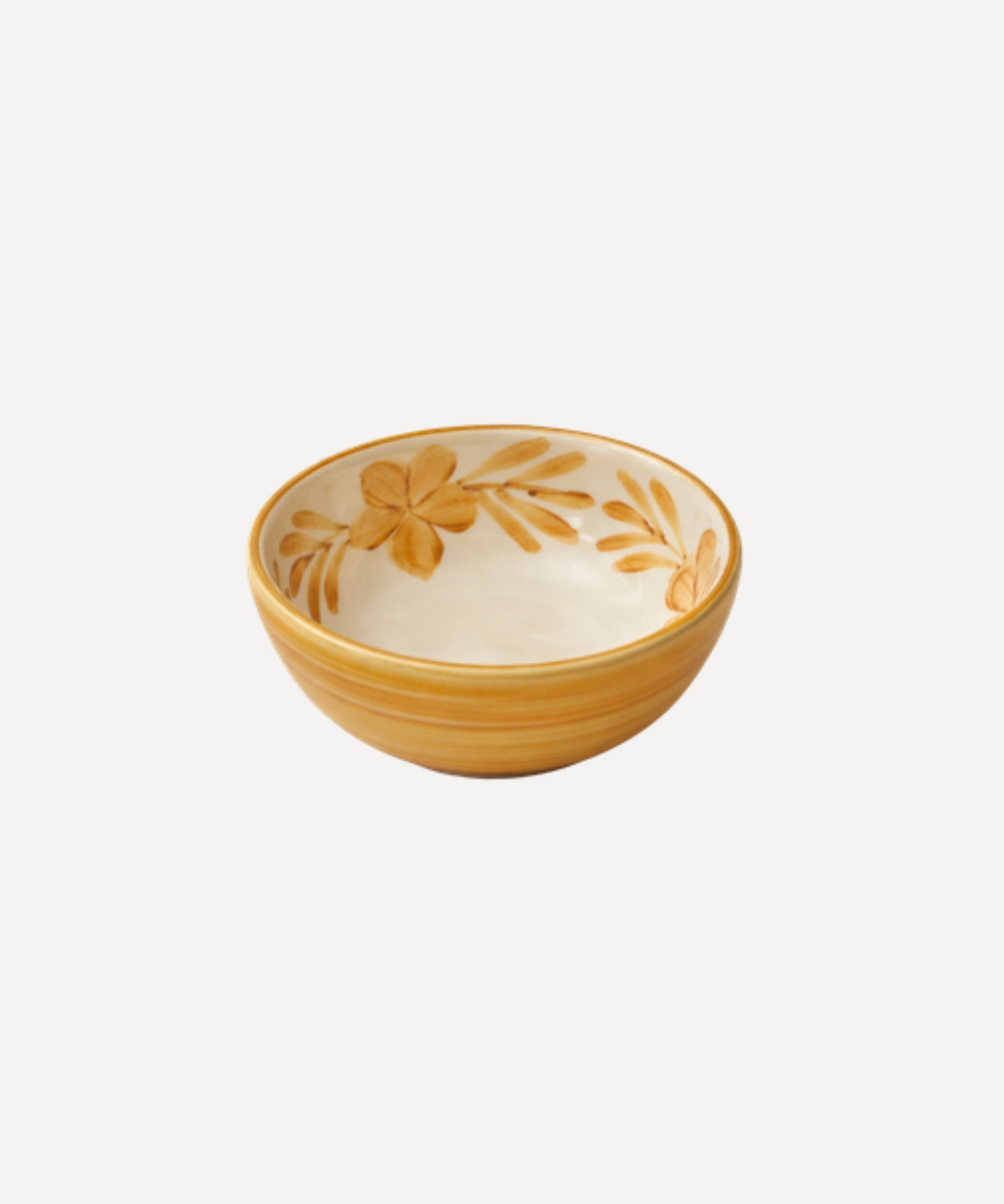 Flor Bowl Hand Painted Ceramic Golden