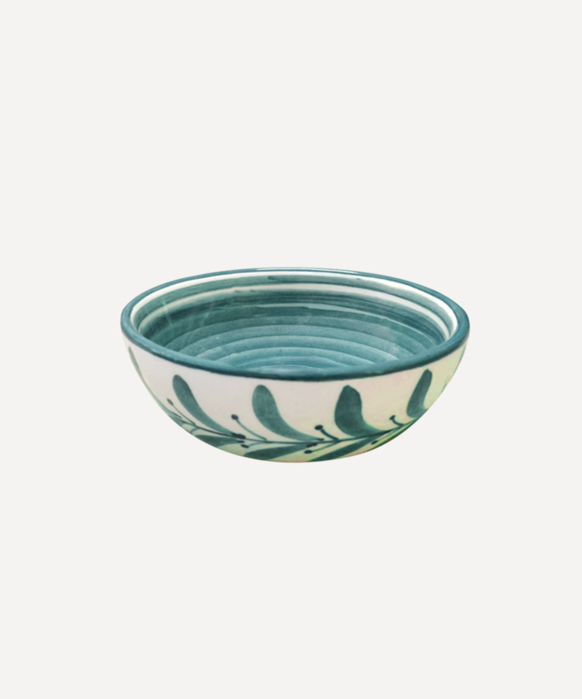 Helecho Tapas Bowl Hand Painted Fern Wreath Ceramic