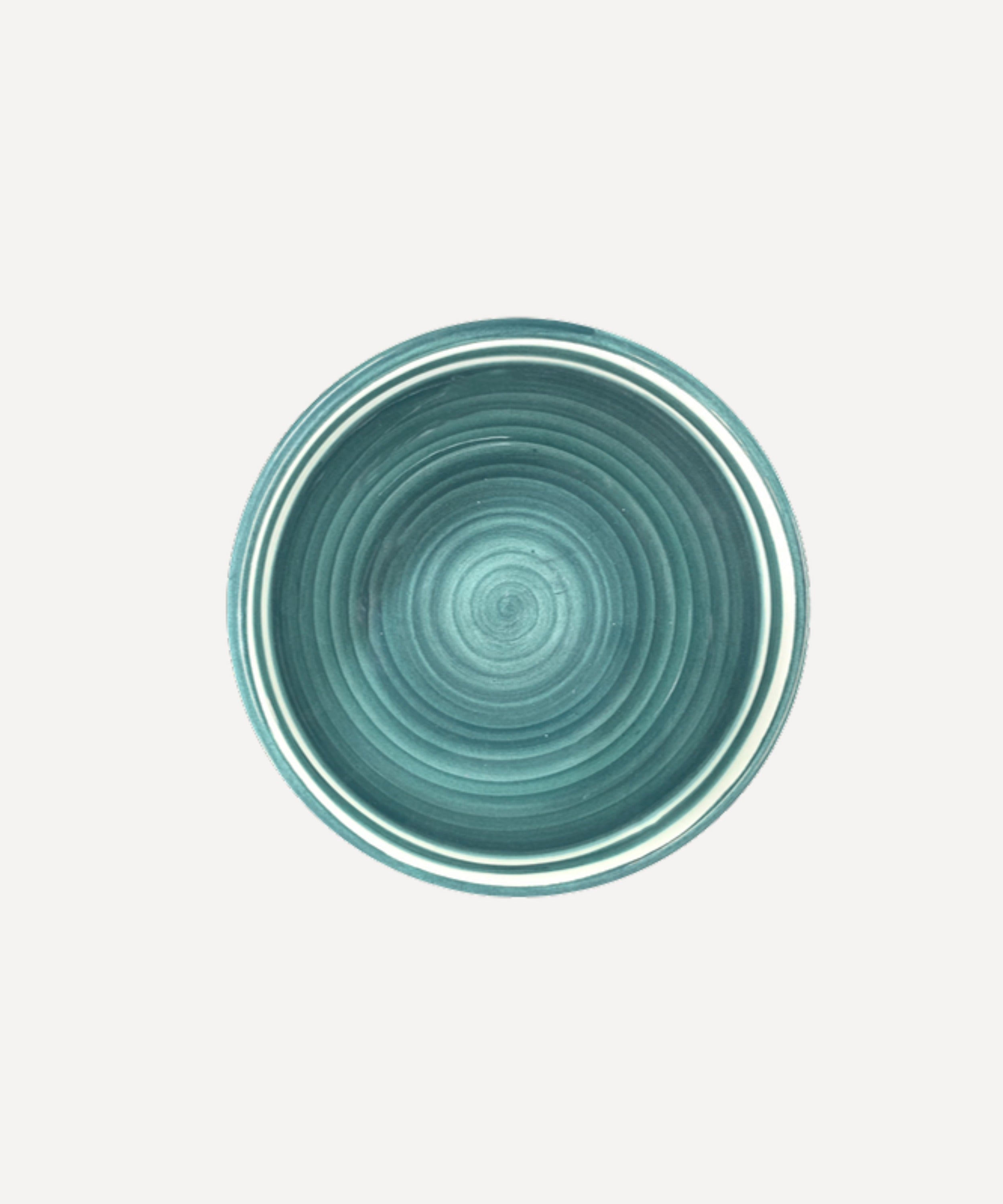 Helecho Bowl in Teal, hand-painted Fern Wreath ceramic, Carmen del Viboral