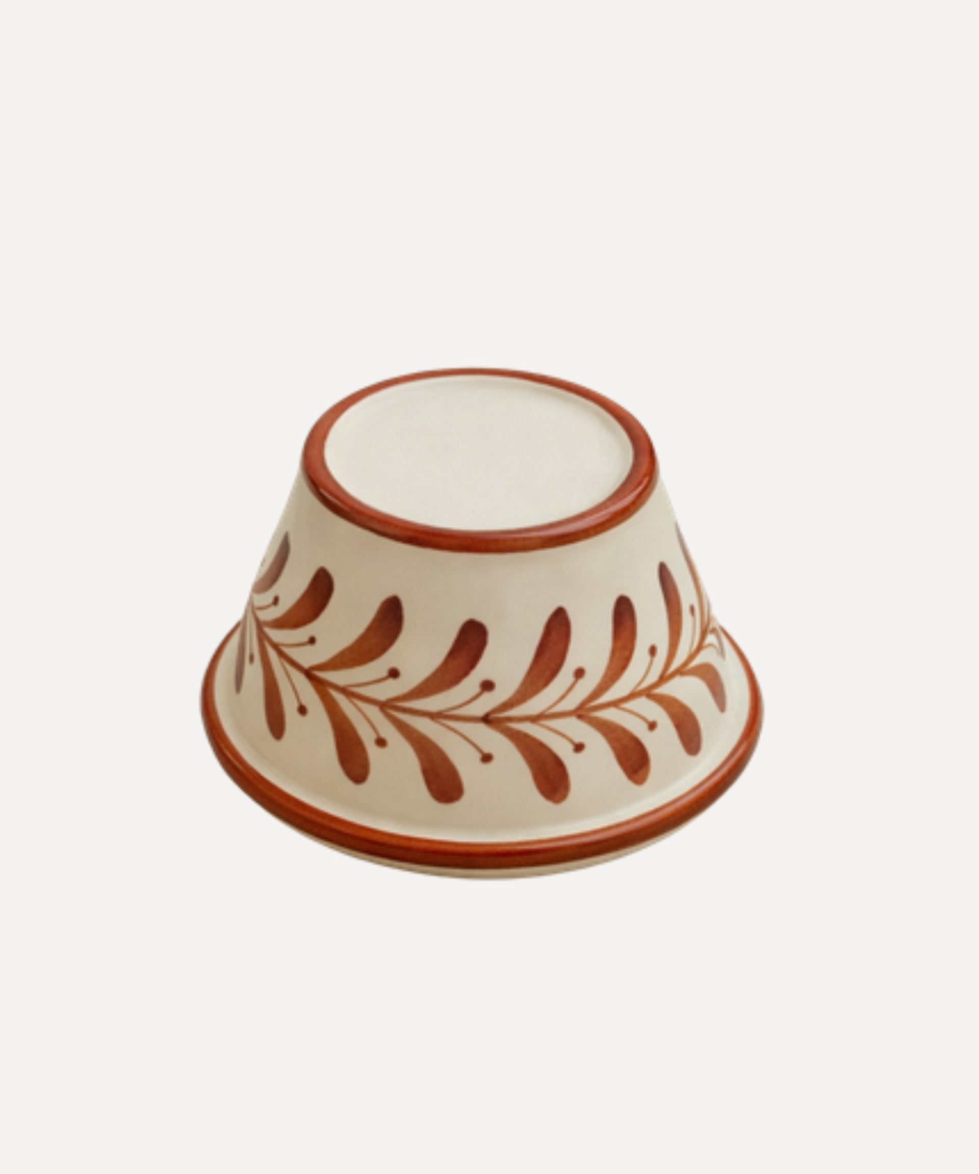 Helecho French Butter Dish Hand Painted Ceramic Rust Red