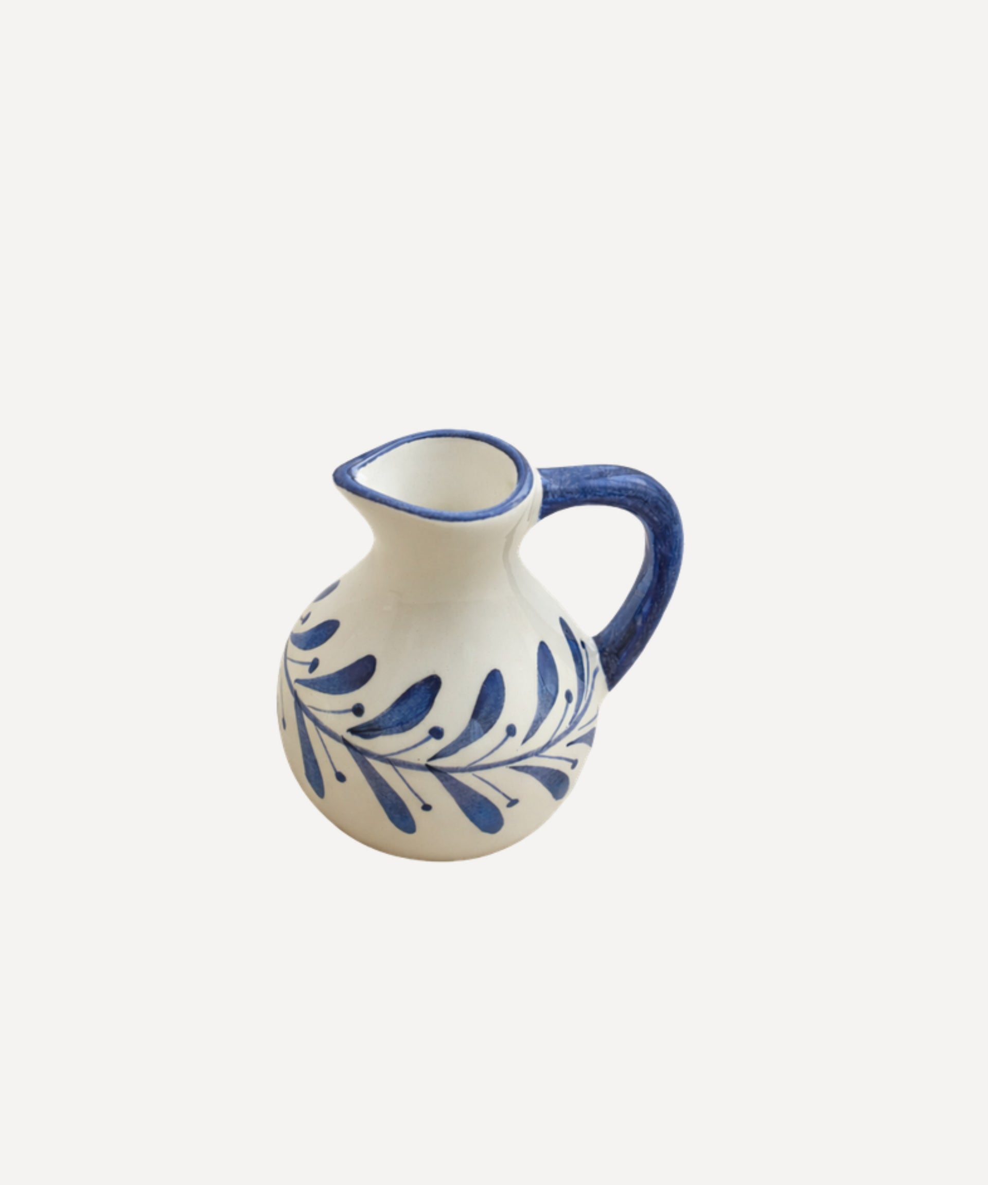 Helecho Creamer Hand Painted Fern Wreath Ceramic Deep