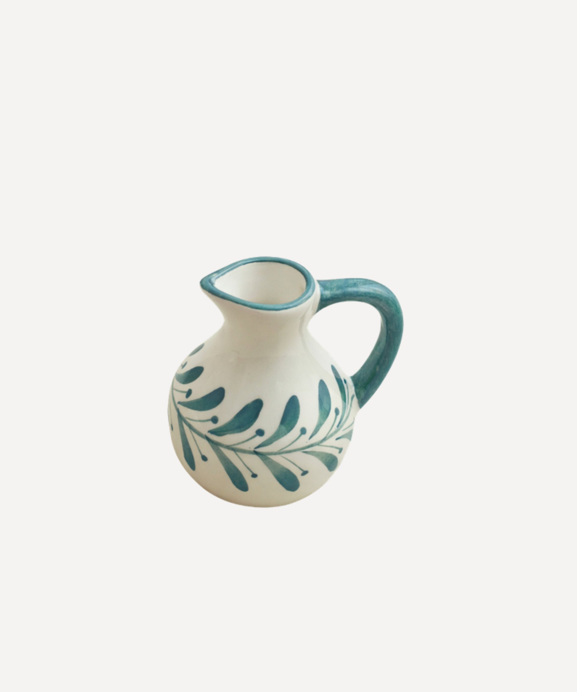 Helecho Creamer Hand Painted Fern Wreath Ceramic