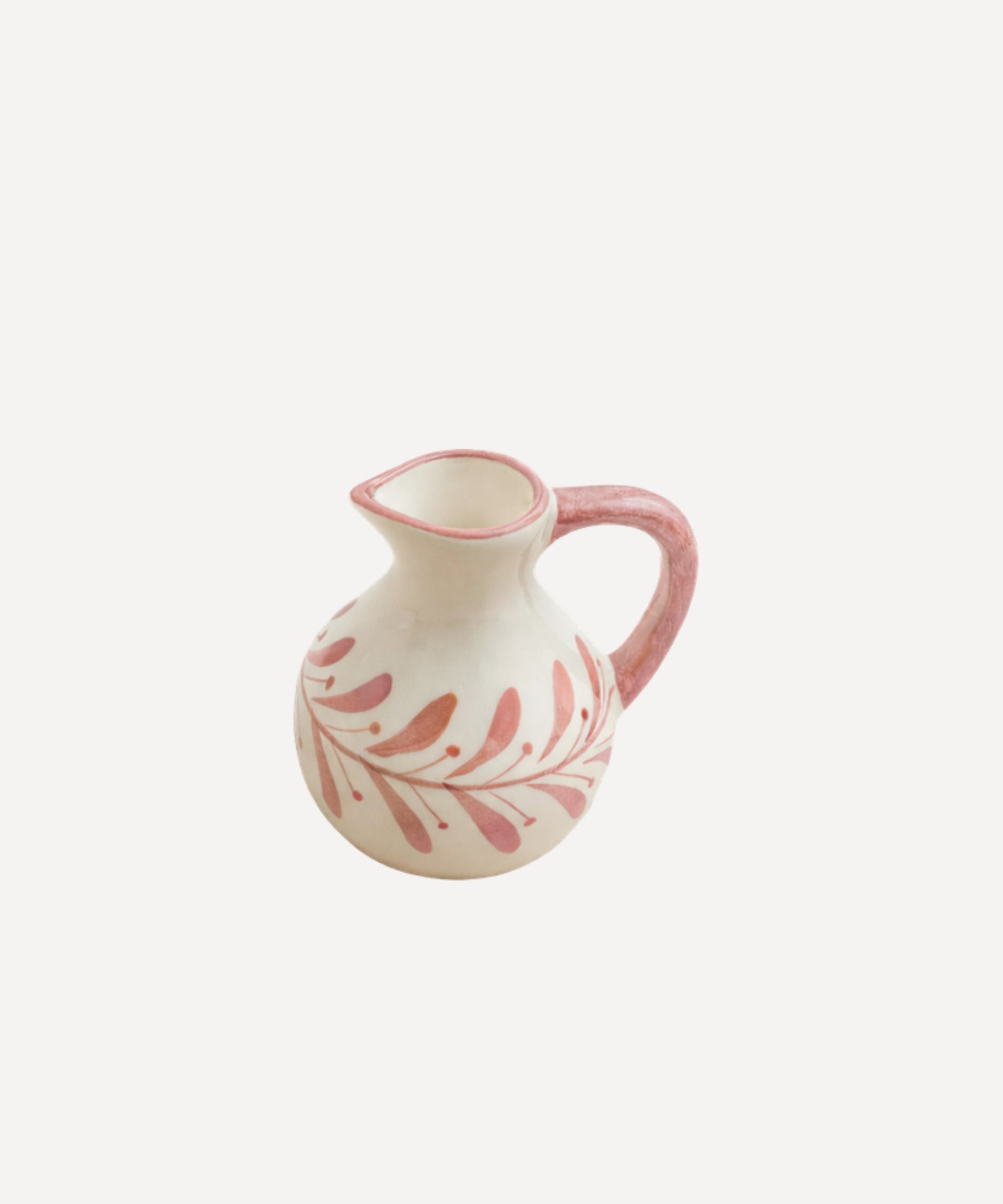 Helecho Creamer Hand Painted Fern Wreath Ceramic Vintage