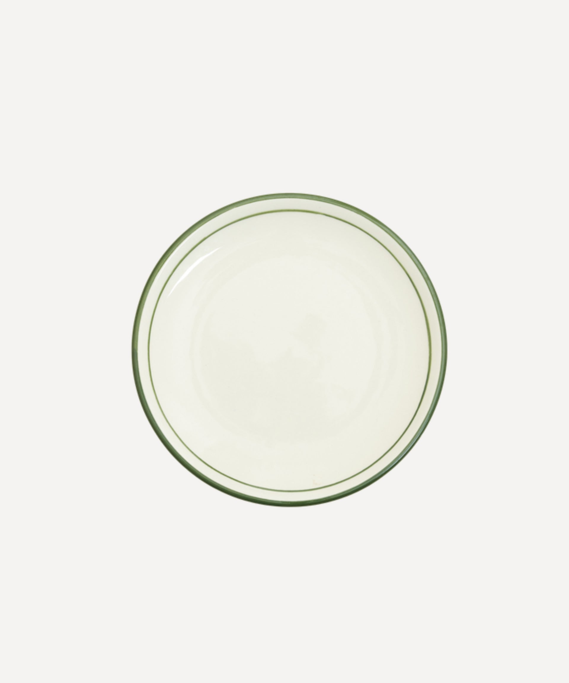 Rim Bread Plate Hand Painted Ceramic Fern