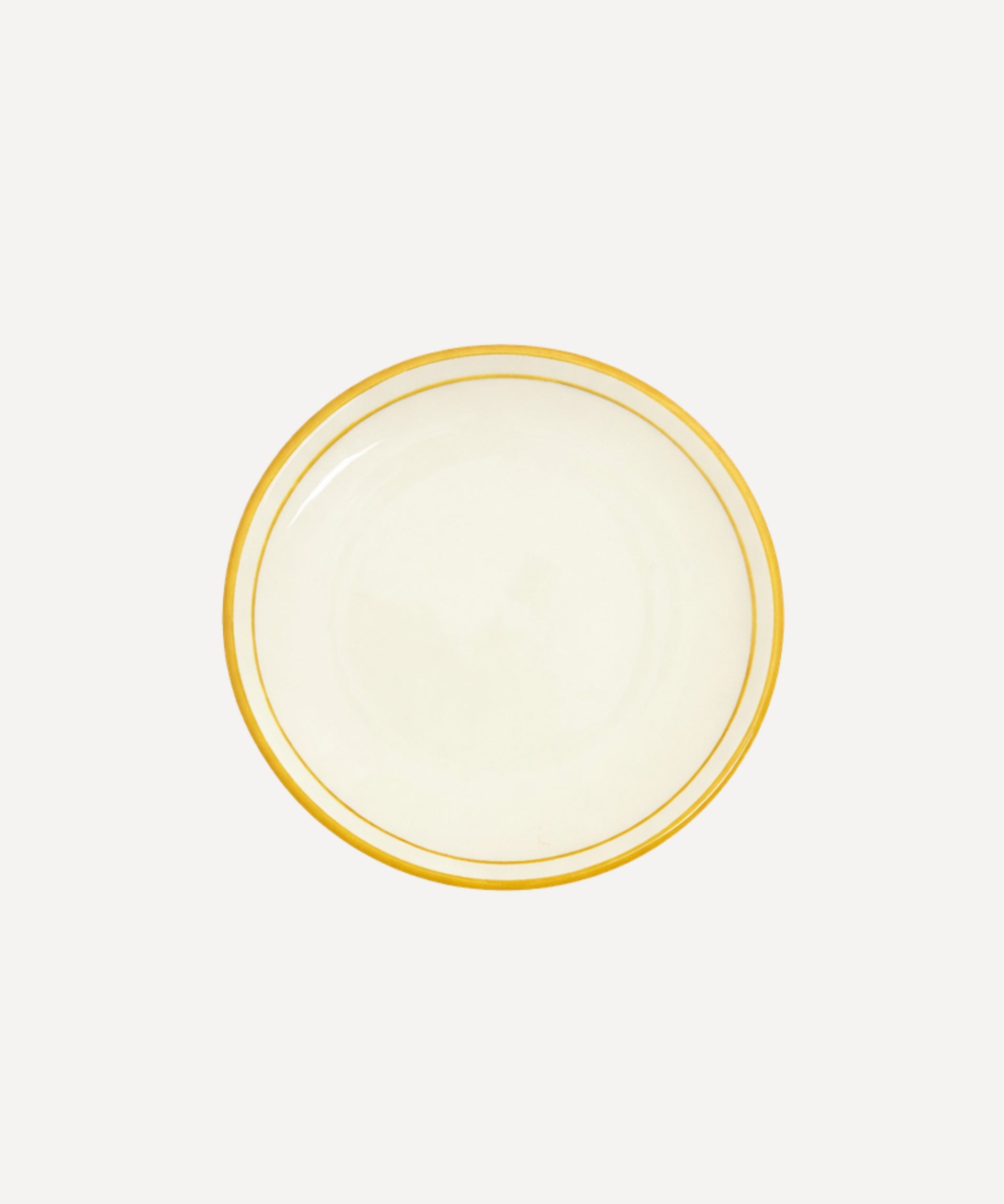 Rim Bread Plate Hand Painted Ceramic Golden